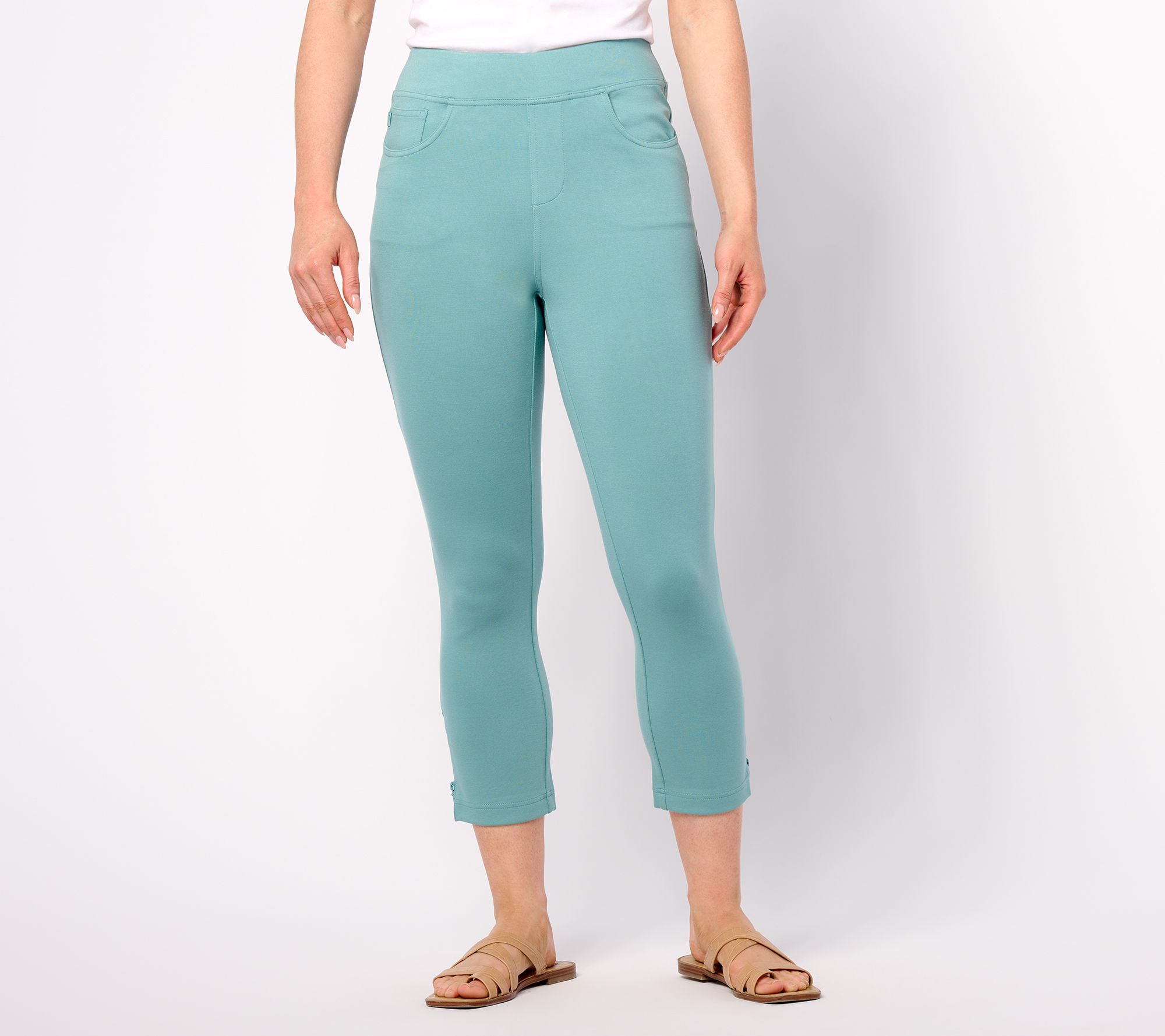 Belle by Kim Gravel Regular Coastal Crop Perfect Ponte Pants