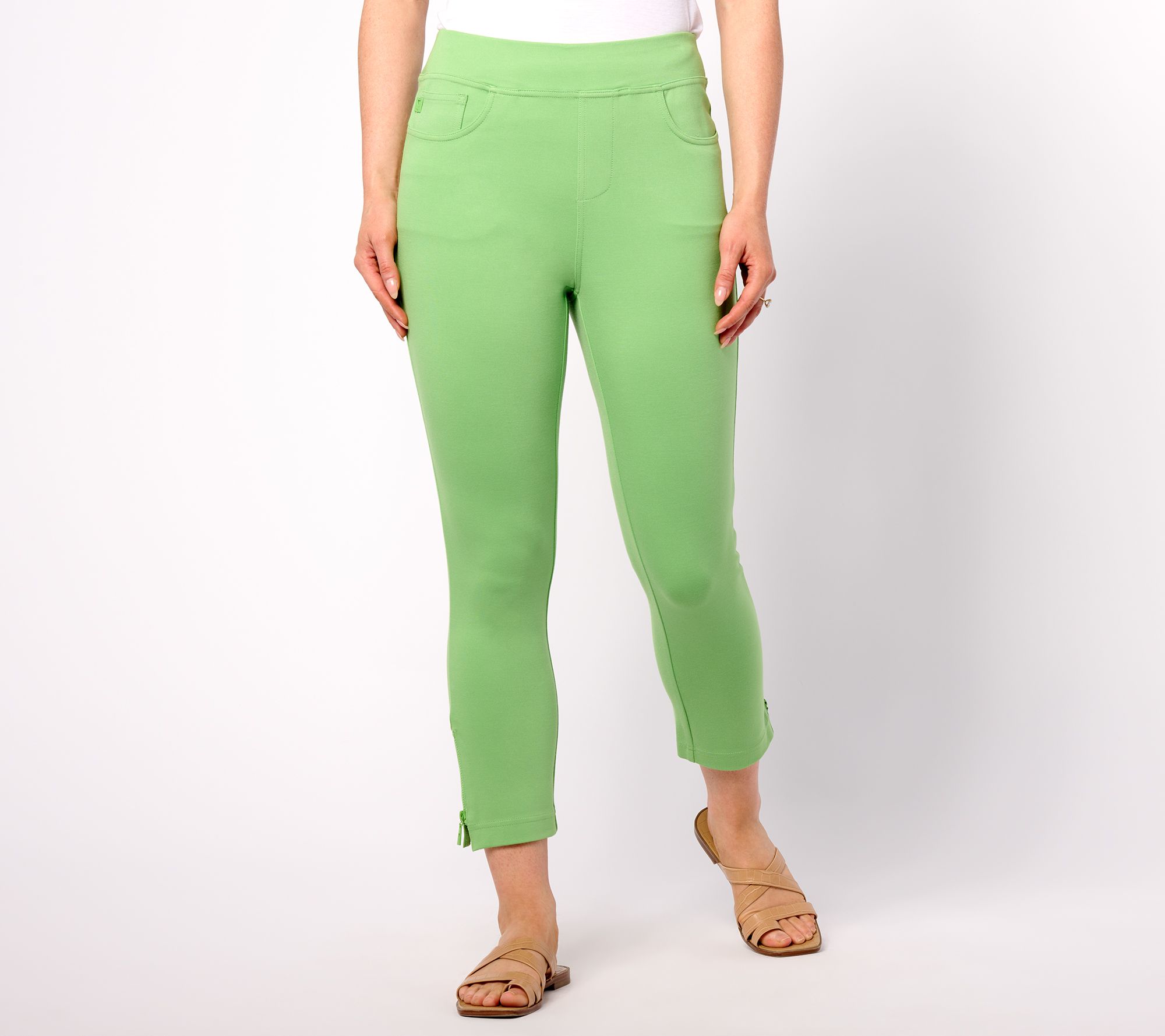 Belle by Kim Gravel Reg Coastal Crop Perfect Ponte Pants