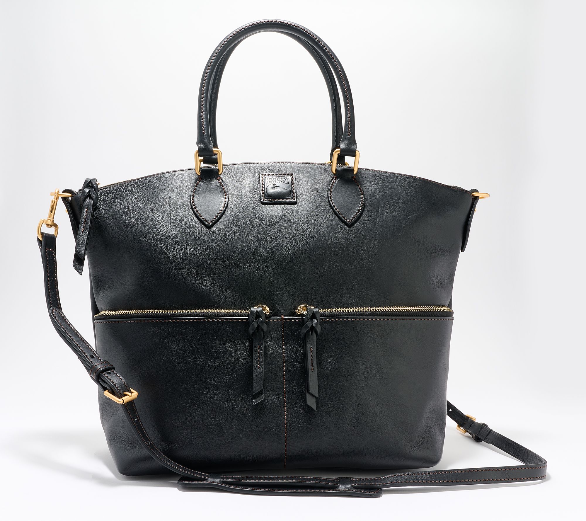 Dooney & Bourke Florentine Leather Large Pocket Satchel - QVC.com