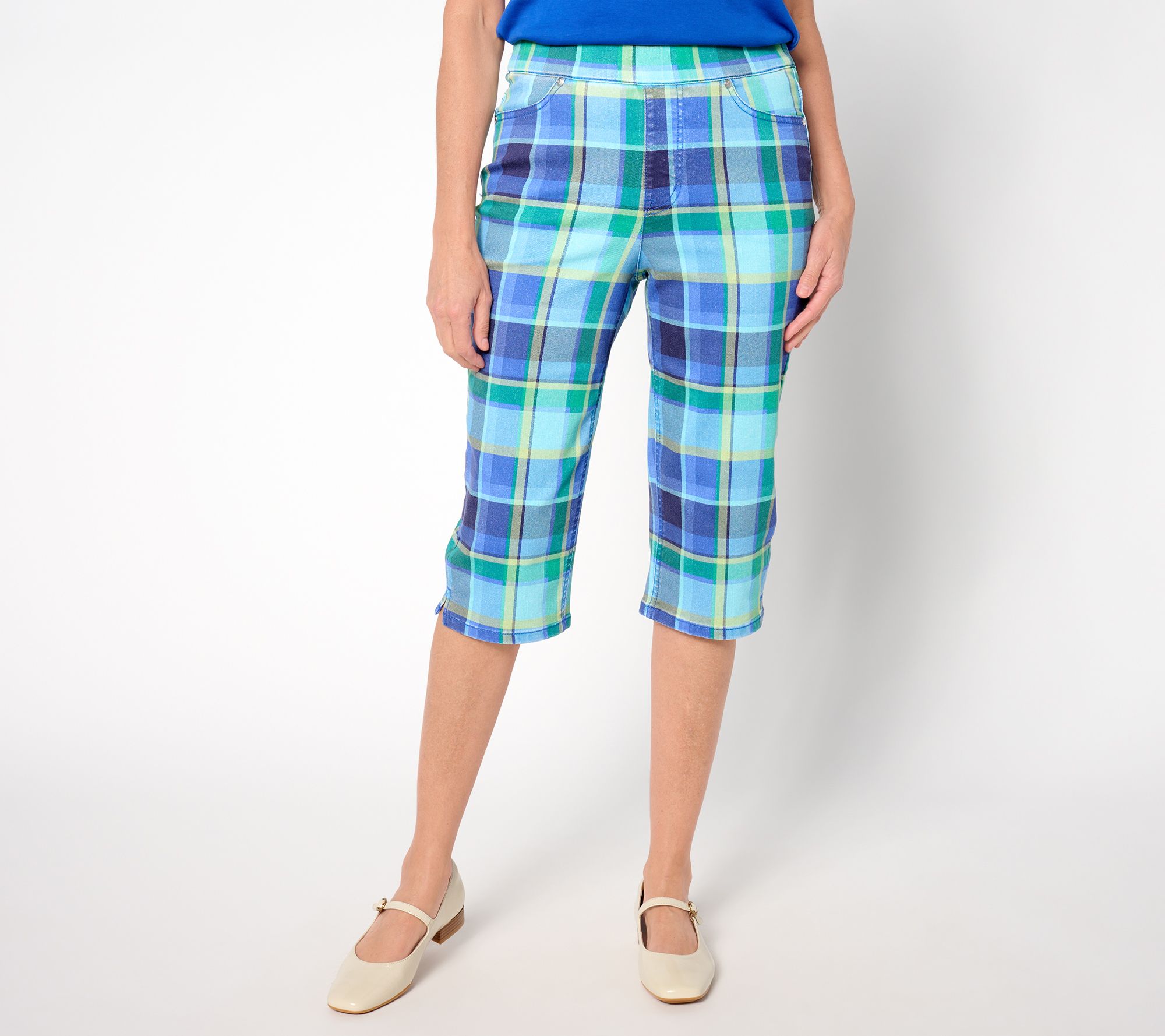 Isaac Mizrahi Live! Petite True Denim Printed Pedal Pusher