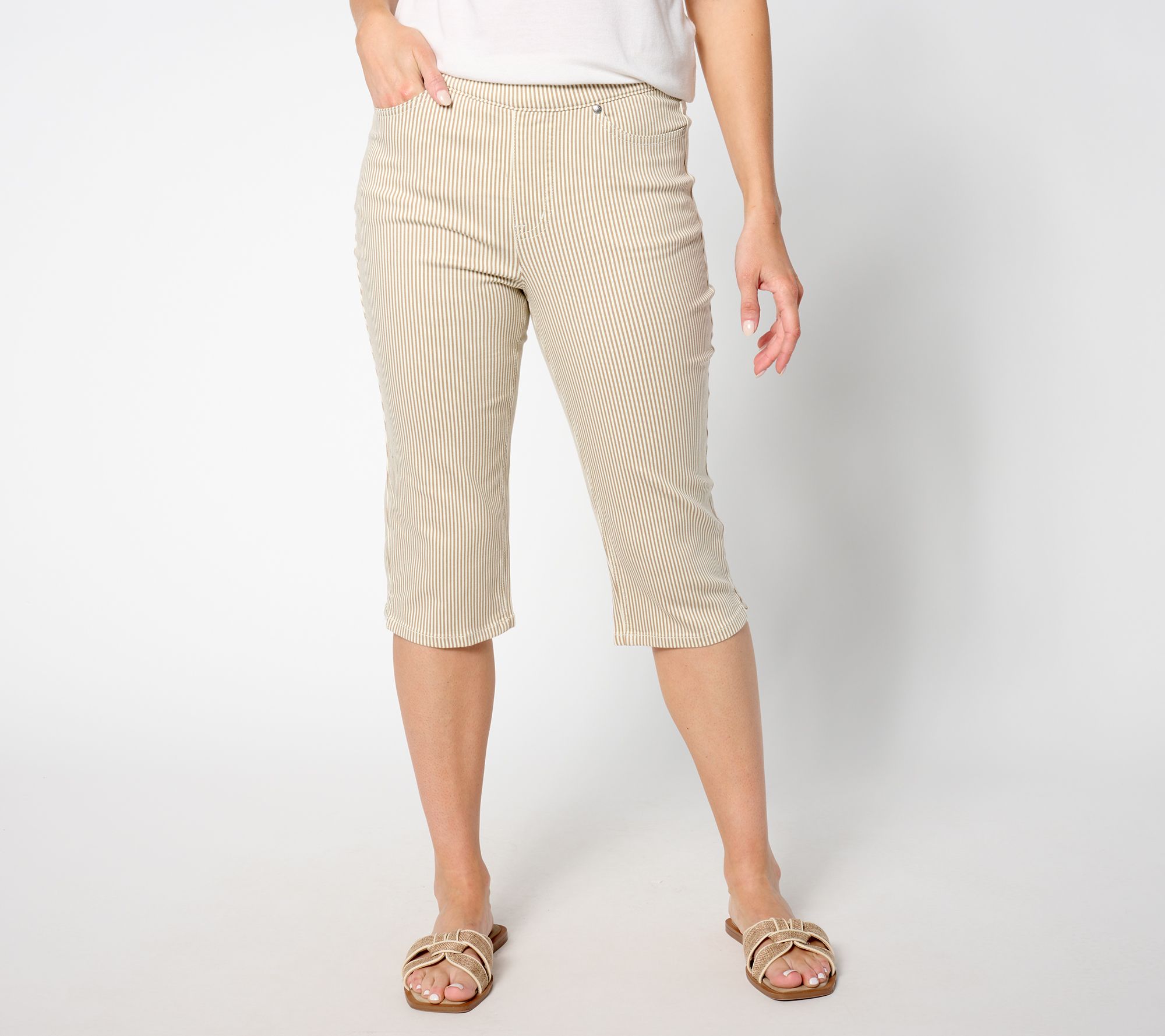 Isaac Mizrahi Live! Petite True Denim Printed Pedal Pusher