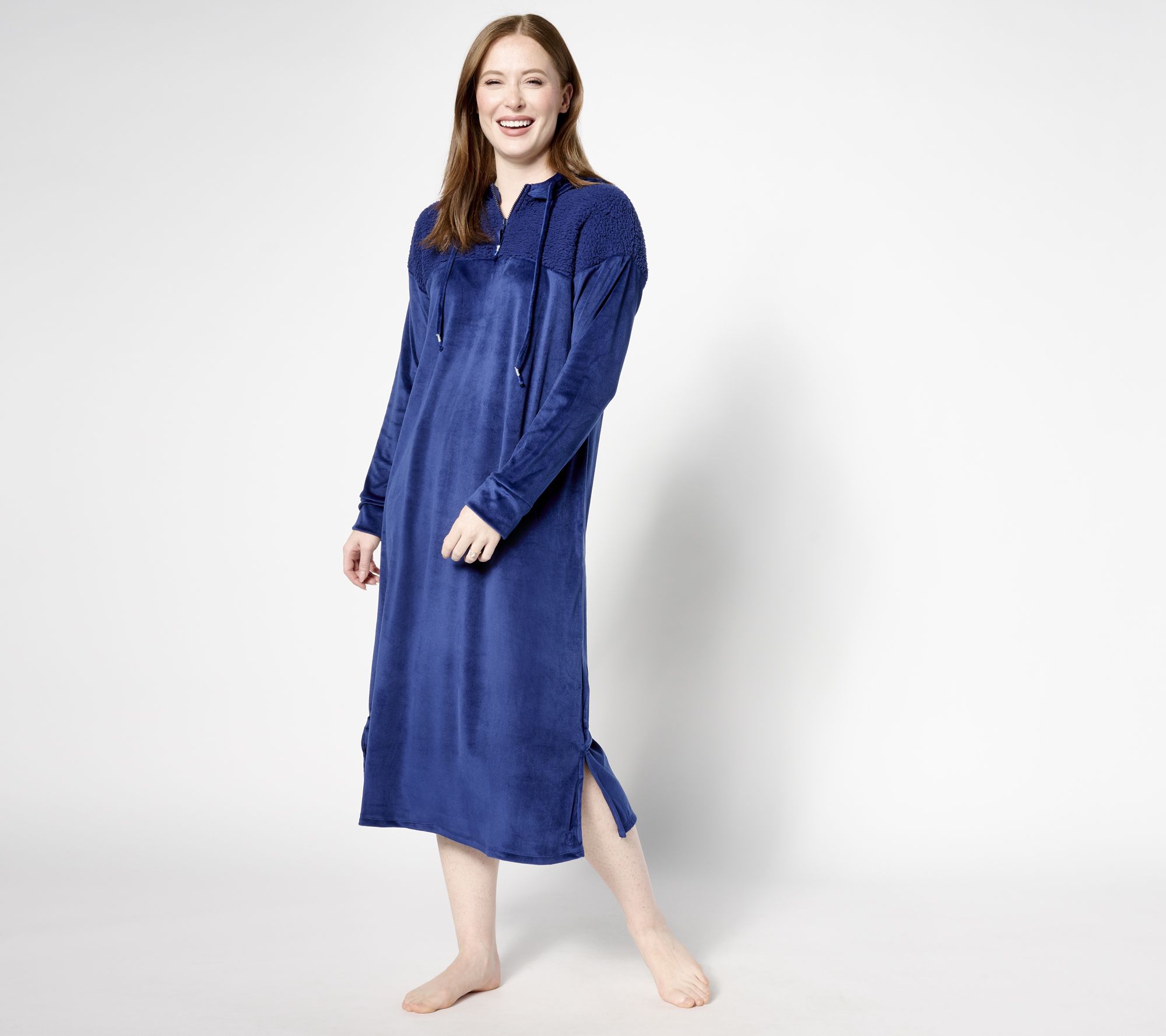 "As Is" Cuddl Duds Ultra Plush Velvet Fleece with Sherpa Lounger