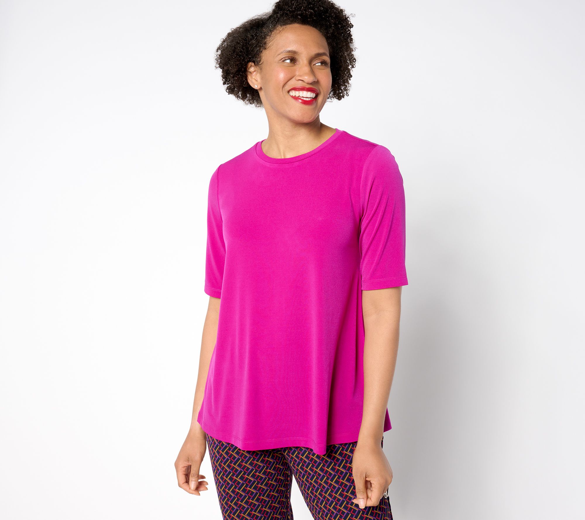 Susan Graver Modern Essentials Liquid Knit Crew Neck Top 0431