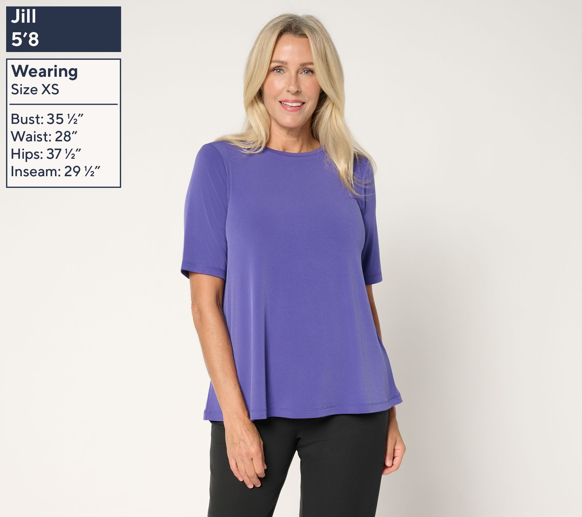 Susan Graver Modern Essentials Liquid Knit Crew-Neck Top