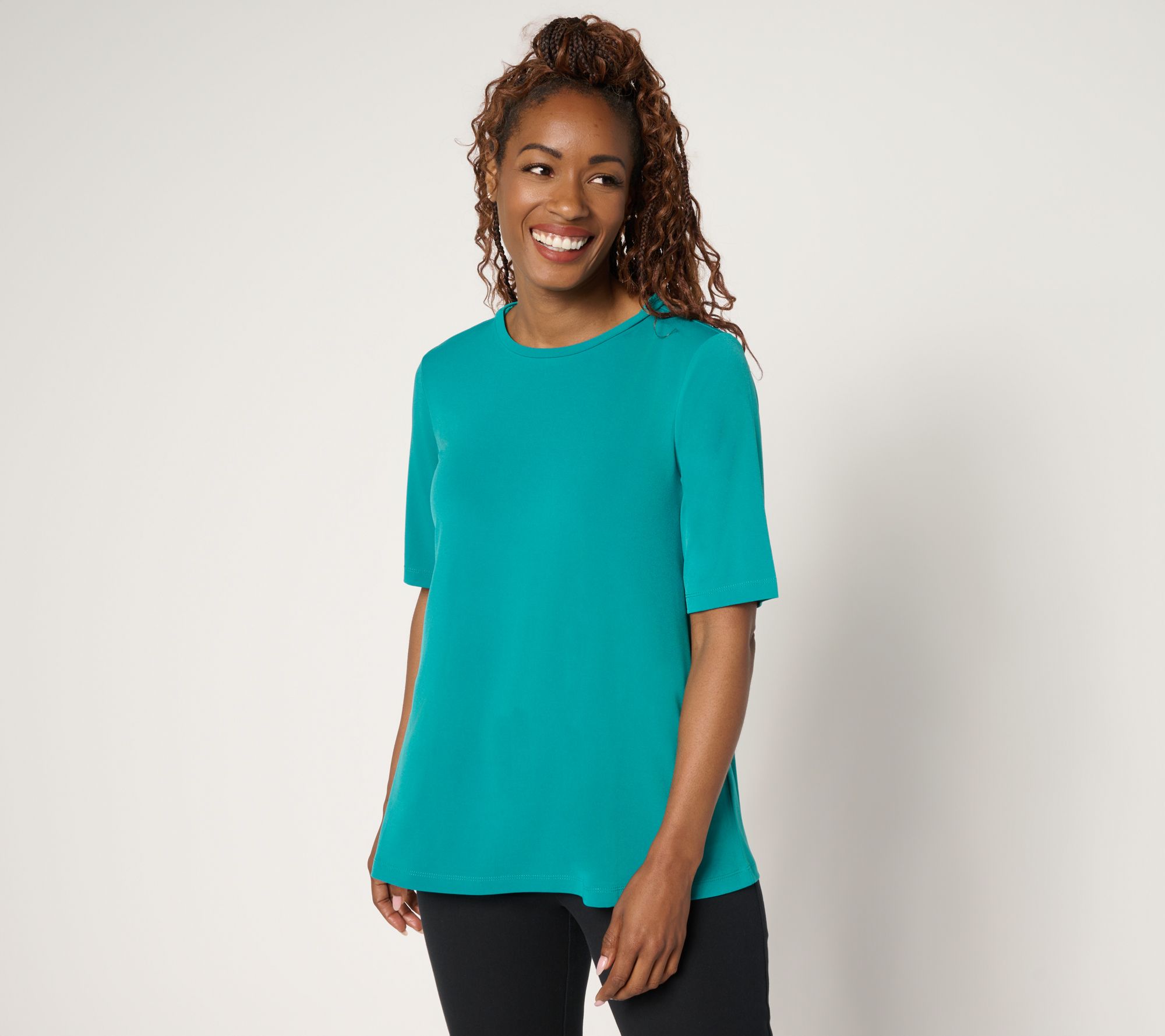 Susan Graver Modern Essentials Liquid Knit Crew-Neck Top