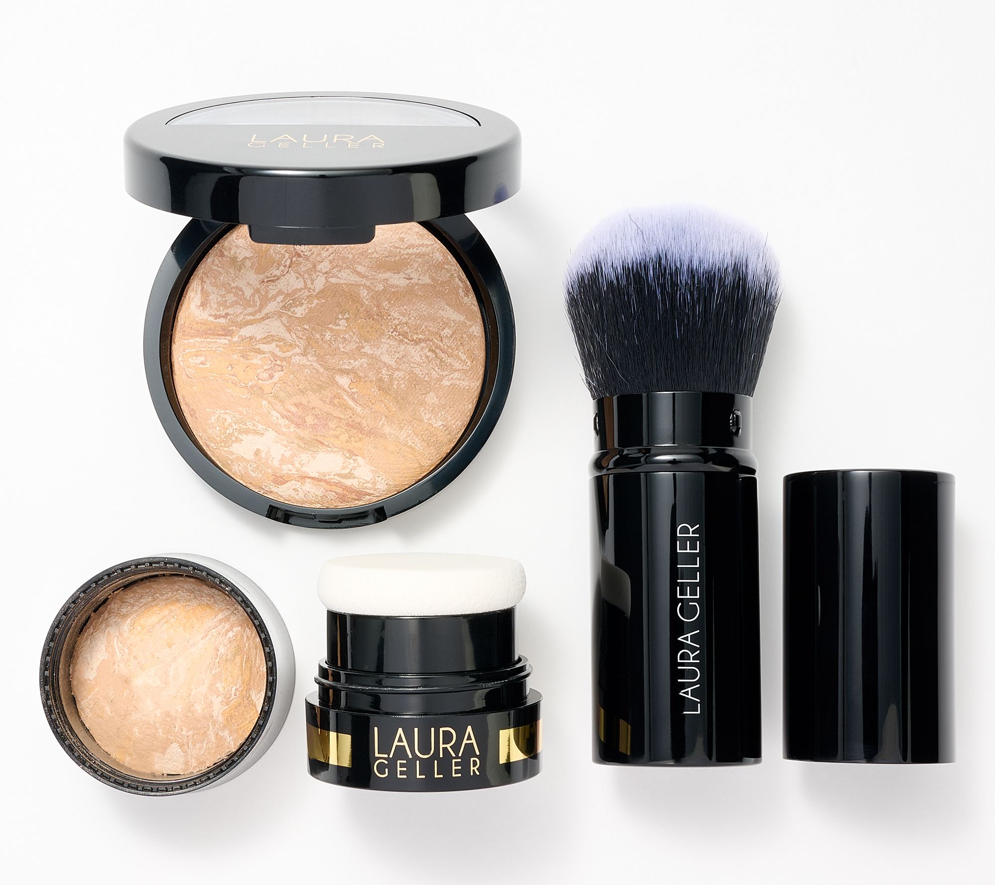 Laura Geller Balance and Brighten Home & Away Set with Brush