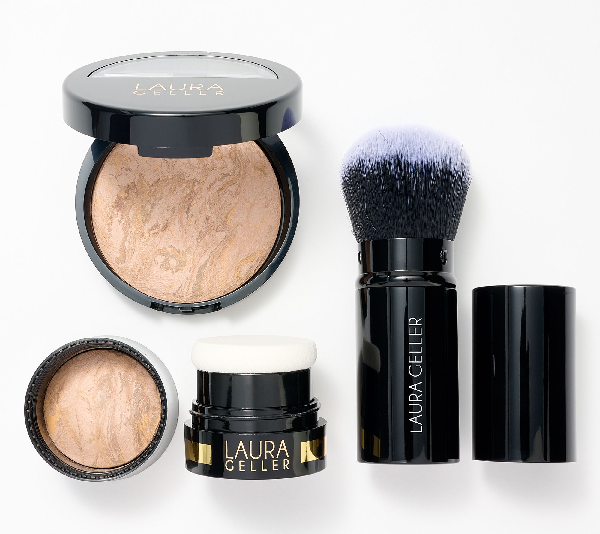 Laura Geller Balance and Brighten Home & Away Set with Brush