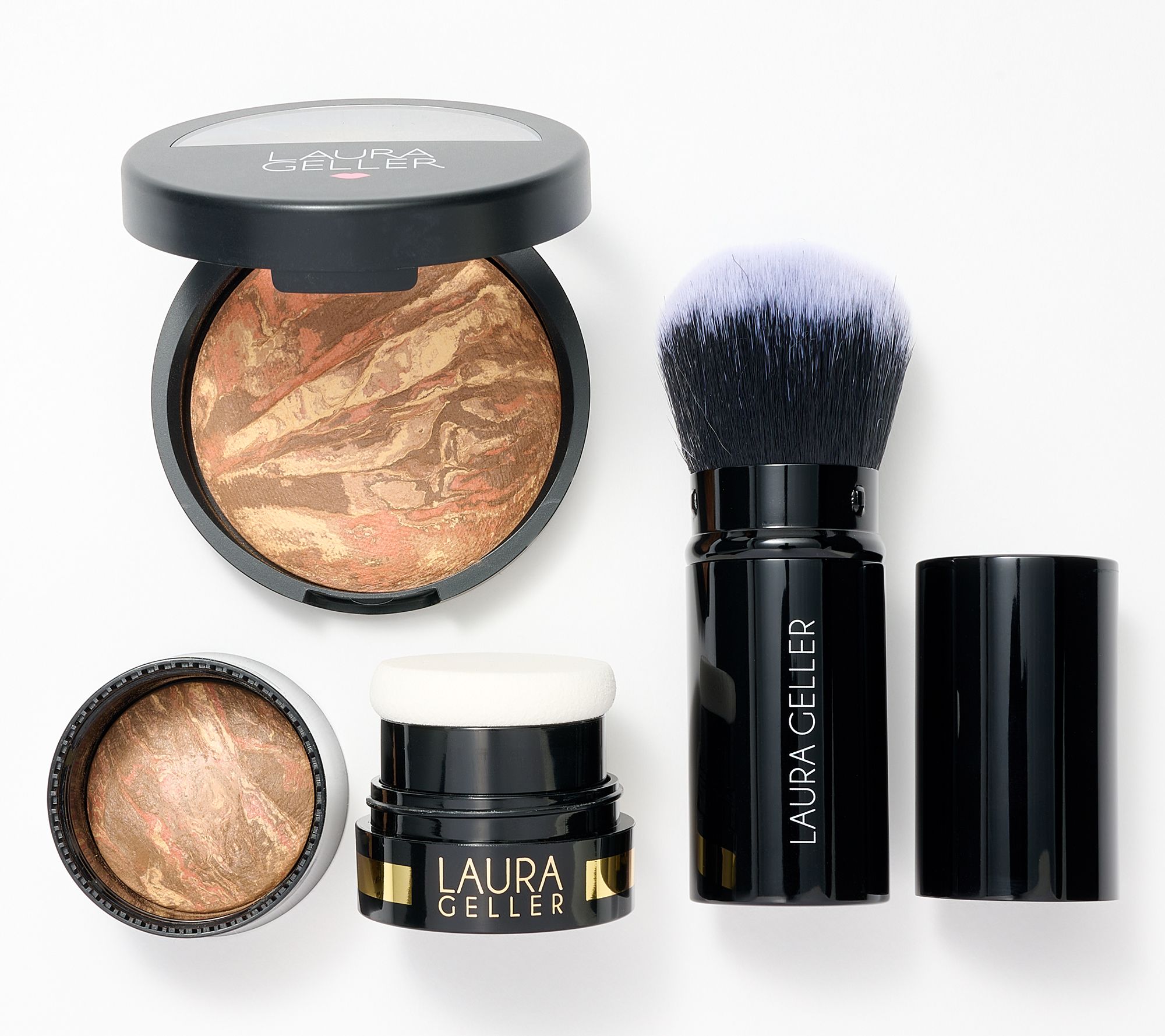 Laura Geller Balance and Brighten Home & Away Set with Brush