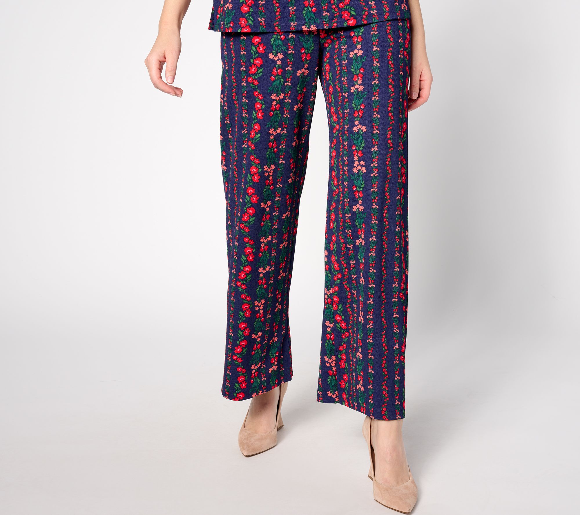 "As Is" Isaac Mizrahi Live! Regular Pebble Knit Straight Leg Ankle Pants