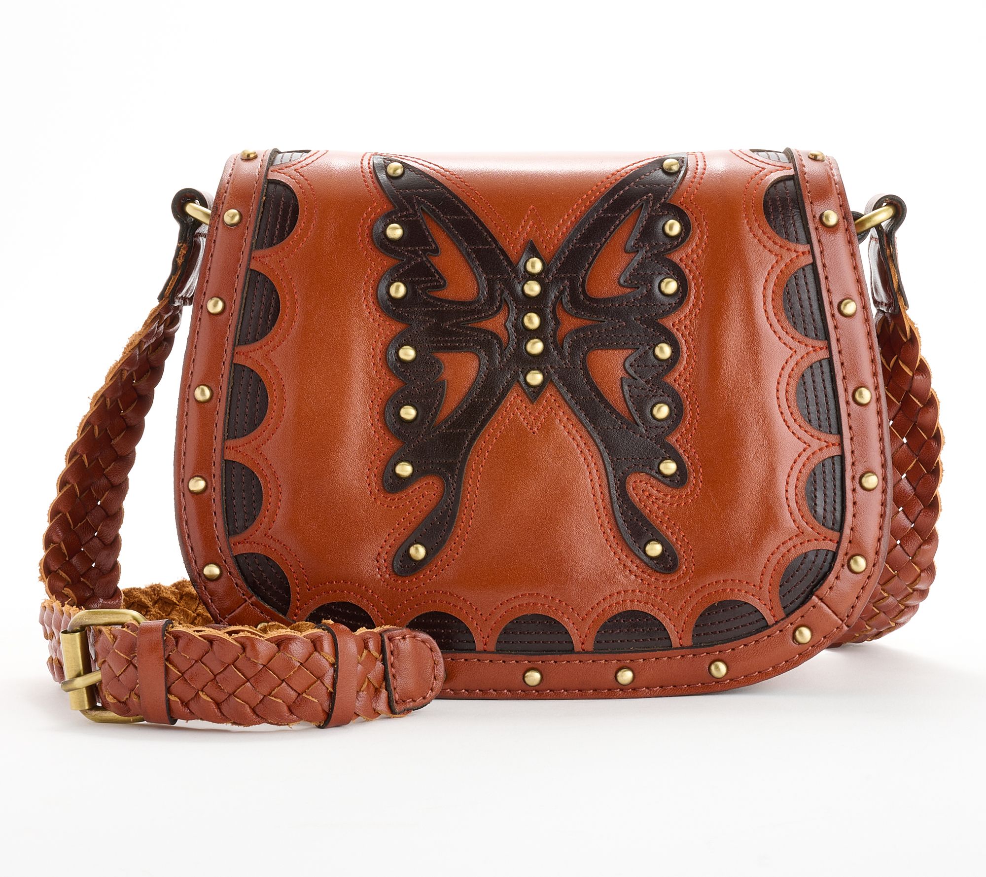 Patricia Nash Montana Collection Salerno Leather Saddle Bag