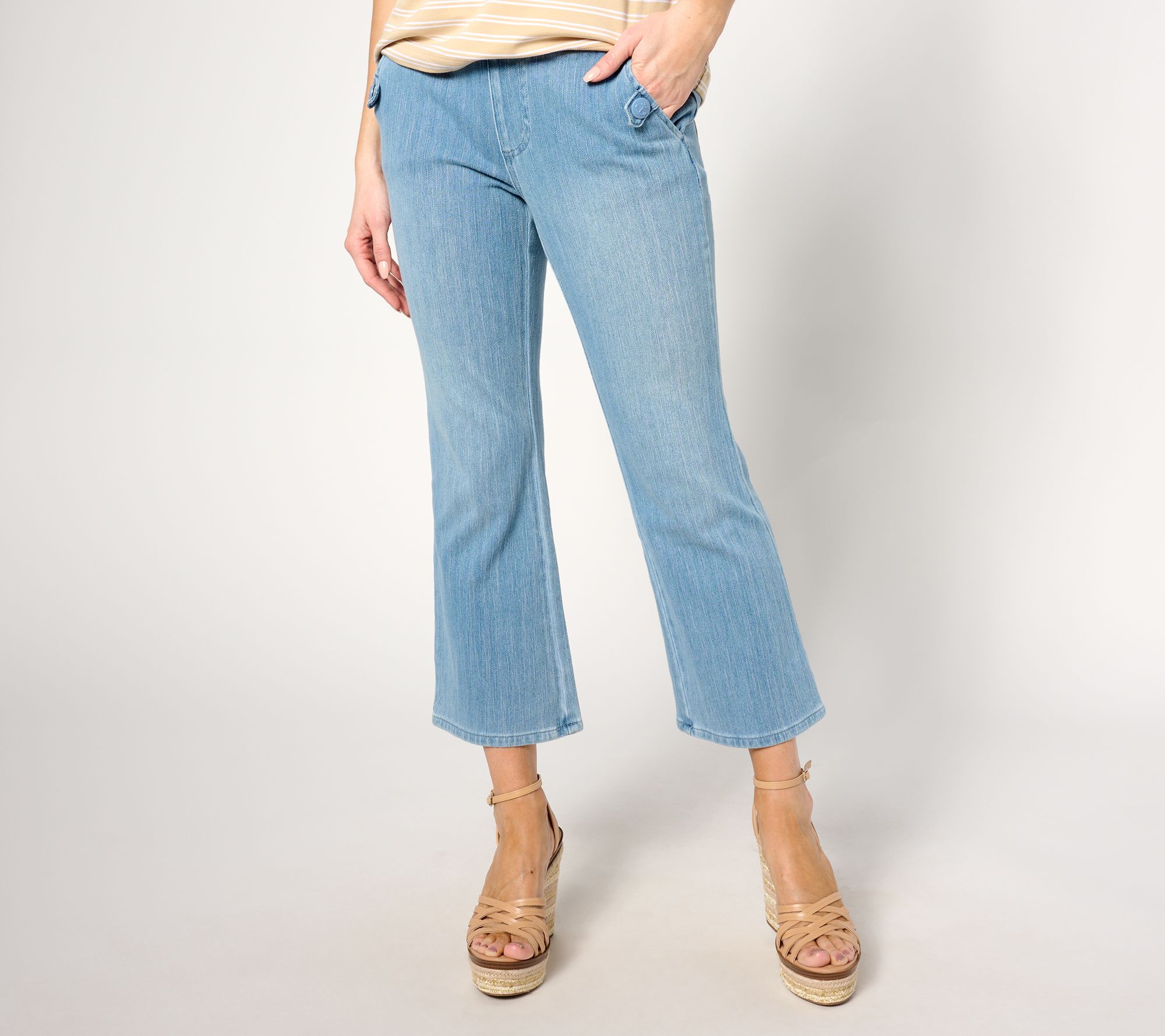 "As Is" Belle by Kim Gravel Reg Flexibelle Sailor Boot Cropped Pants