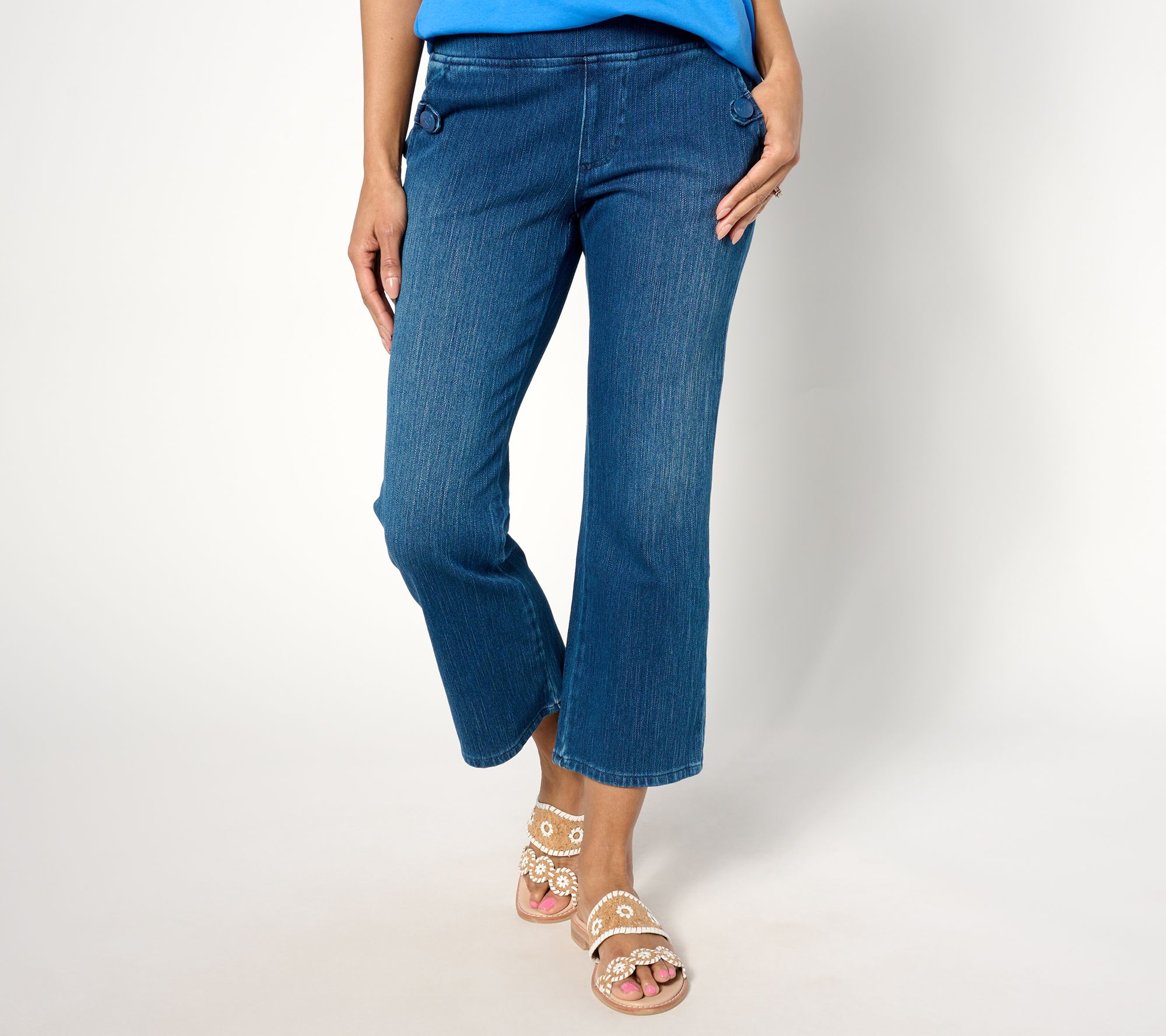 "As Is" Belle by Kim Gravel Reg Flexibelle Sailor Boot Cropped Pants