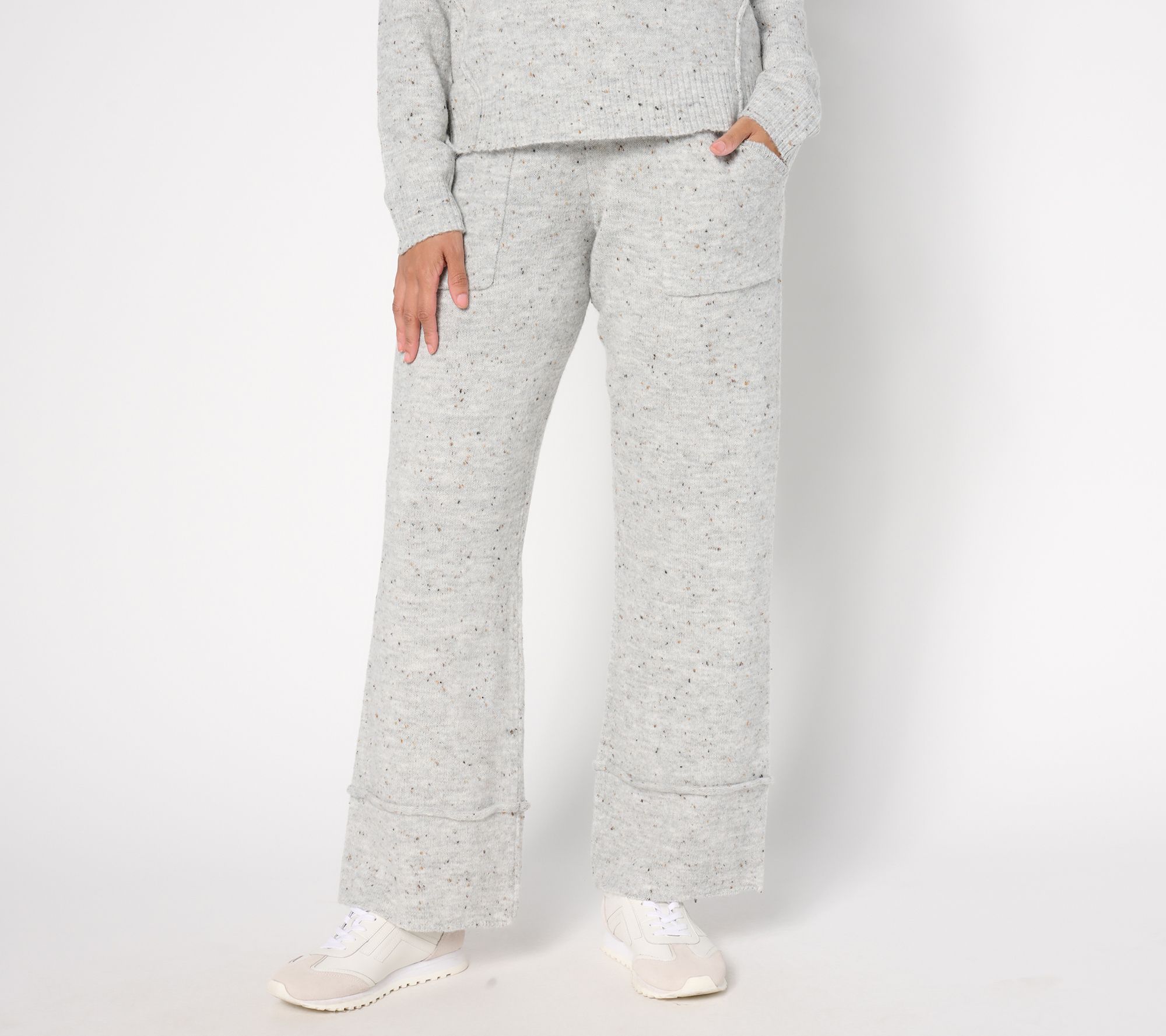 AnyBody Petite Flecked Sweater Pull-On Pants with Pockets