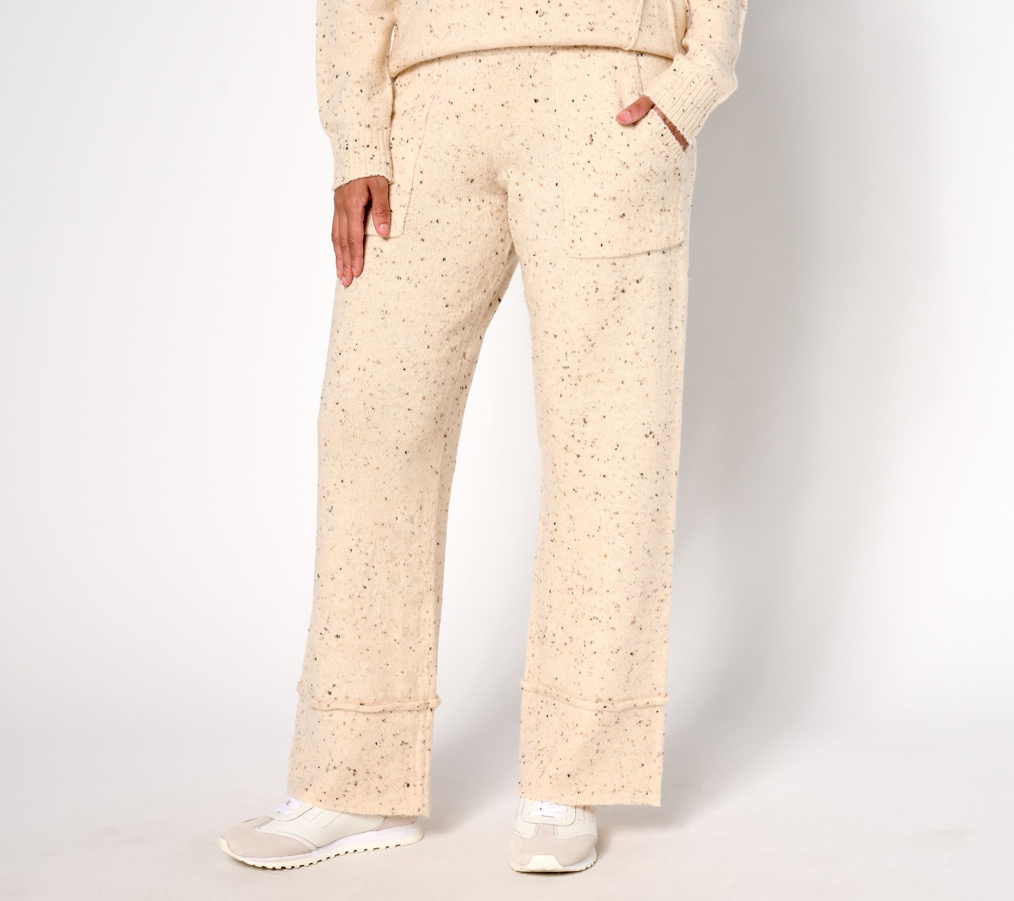 AnyBody Petite Flecked Sweater Pull-On Pants with Pockets