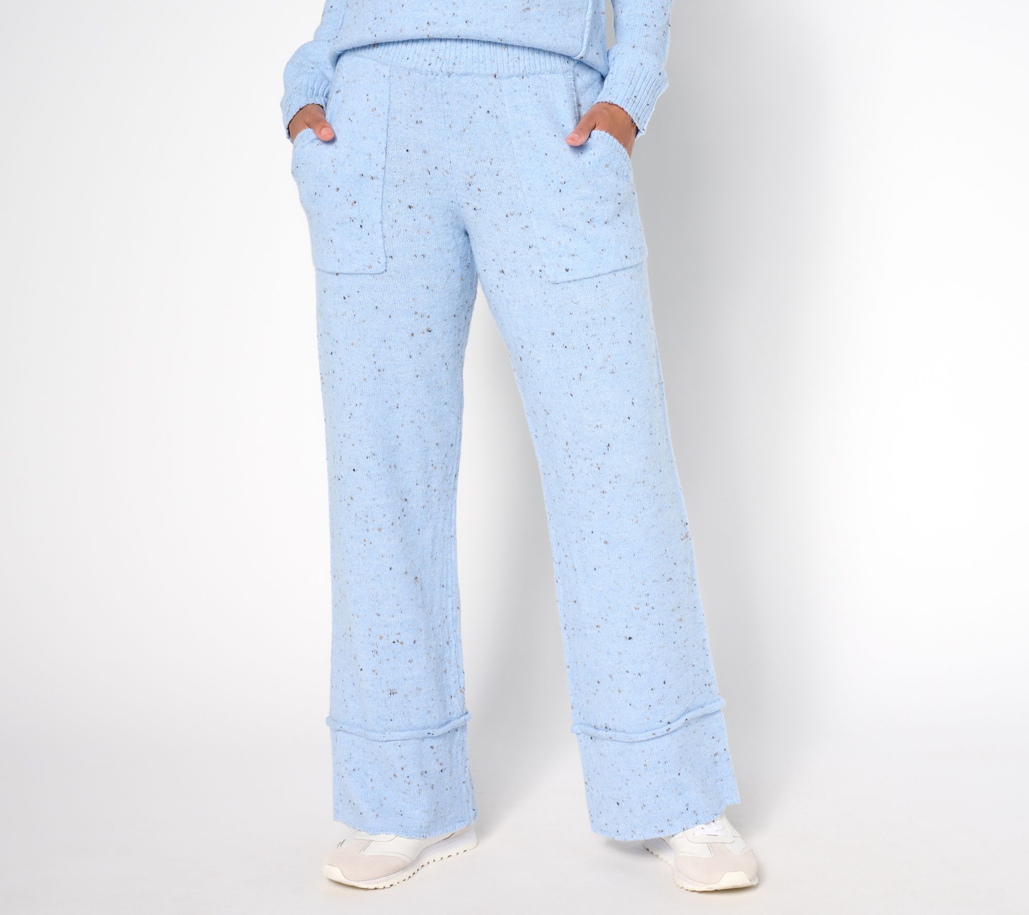 AnyBody Petite Flecked Sweater Pull-On Pants with Pockets