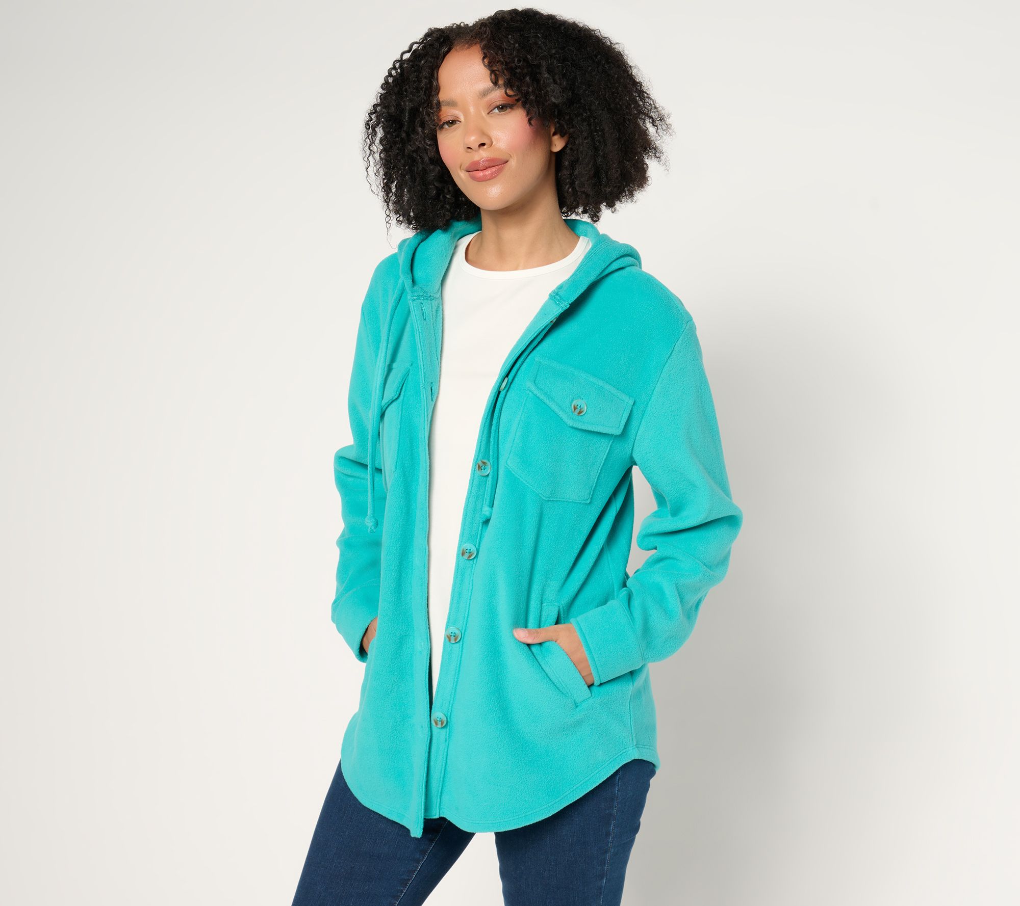 Belle by Kim Gravel Go To Fleece Hooded Shacket