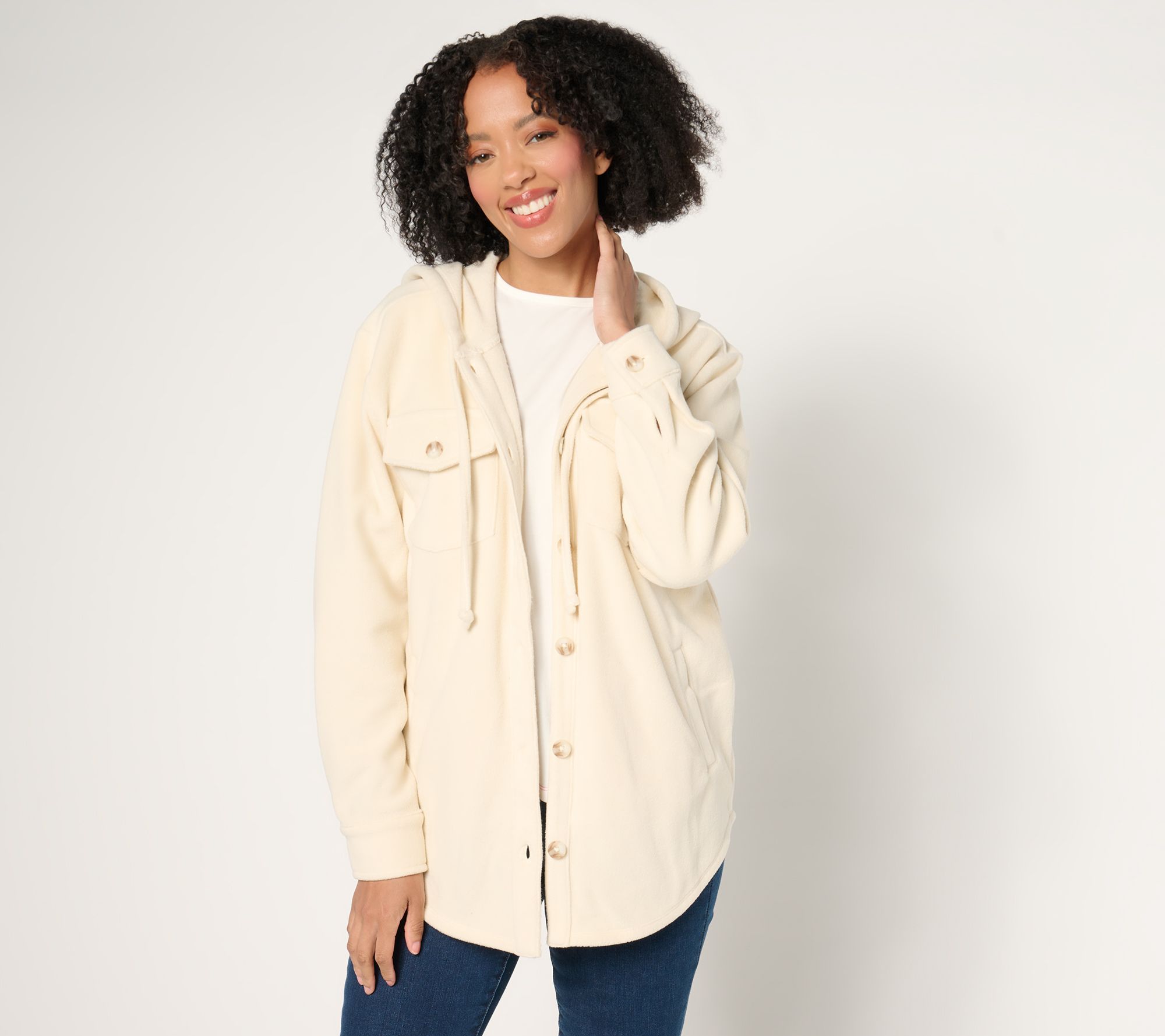 Belle by Kim Gravel Go To Fleece Hooded Shacket