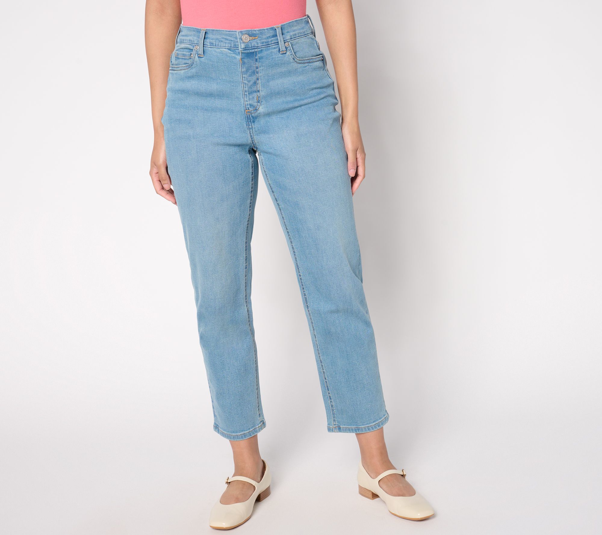 Denim & Co. Petite Indigo Easy Stretch '94 Fit Ankle Jean