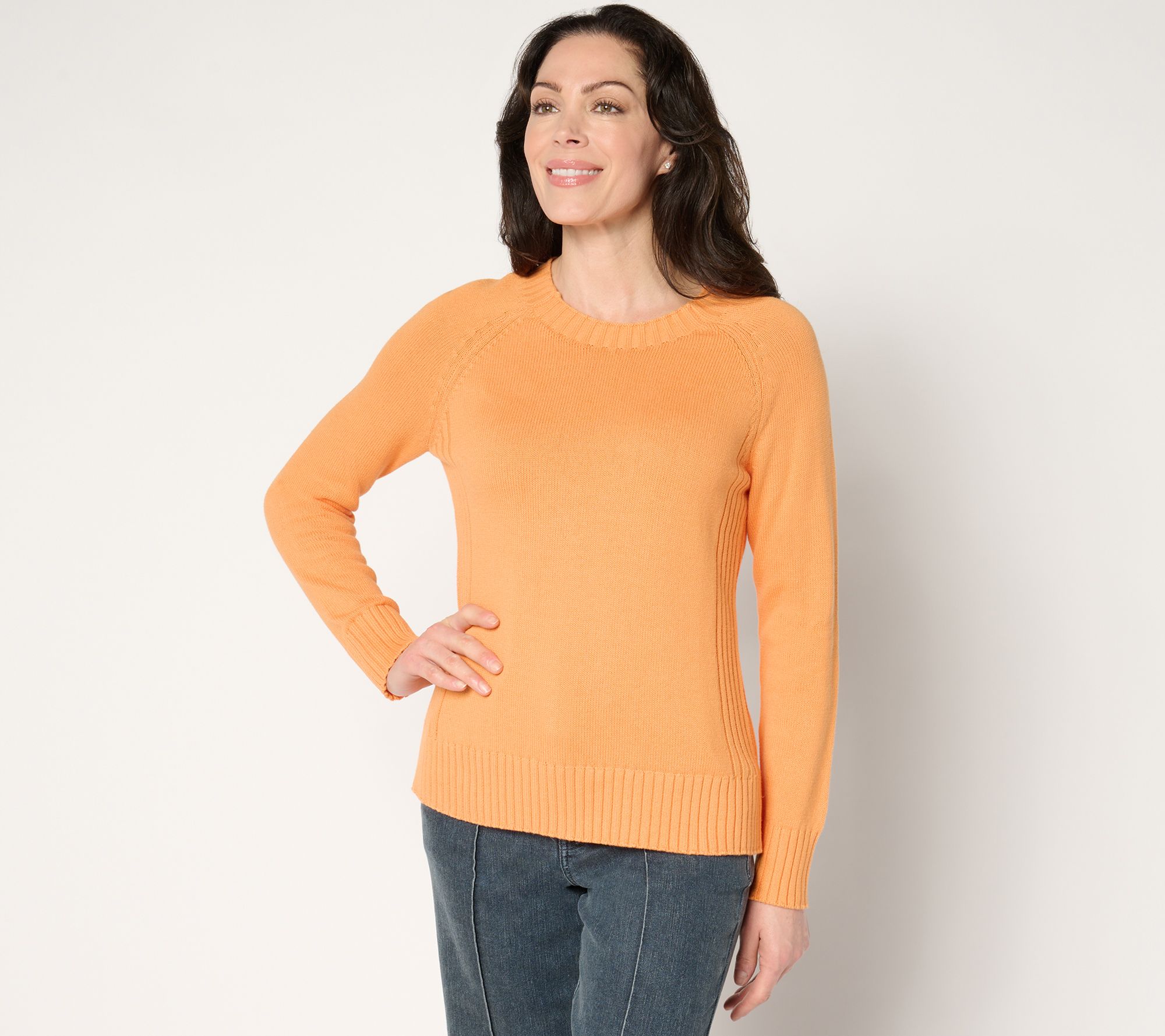  Attitudes by Renee 100% Cotton Sweater with Rib Detail
