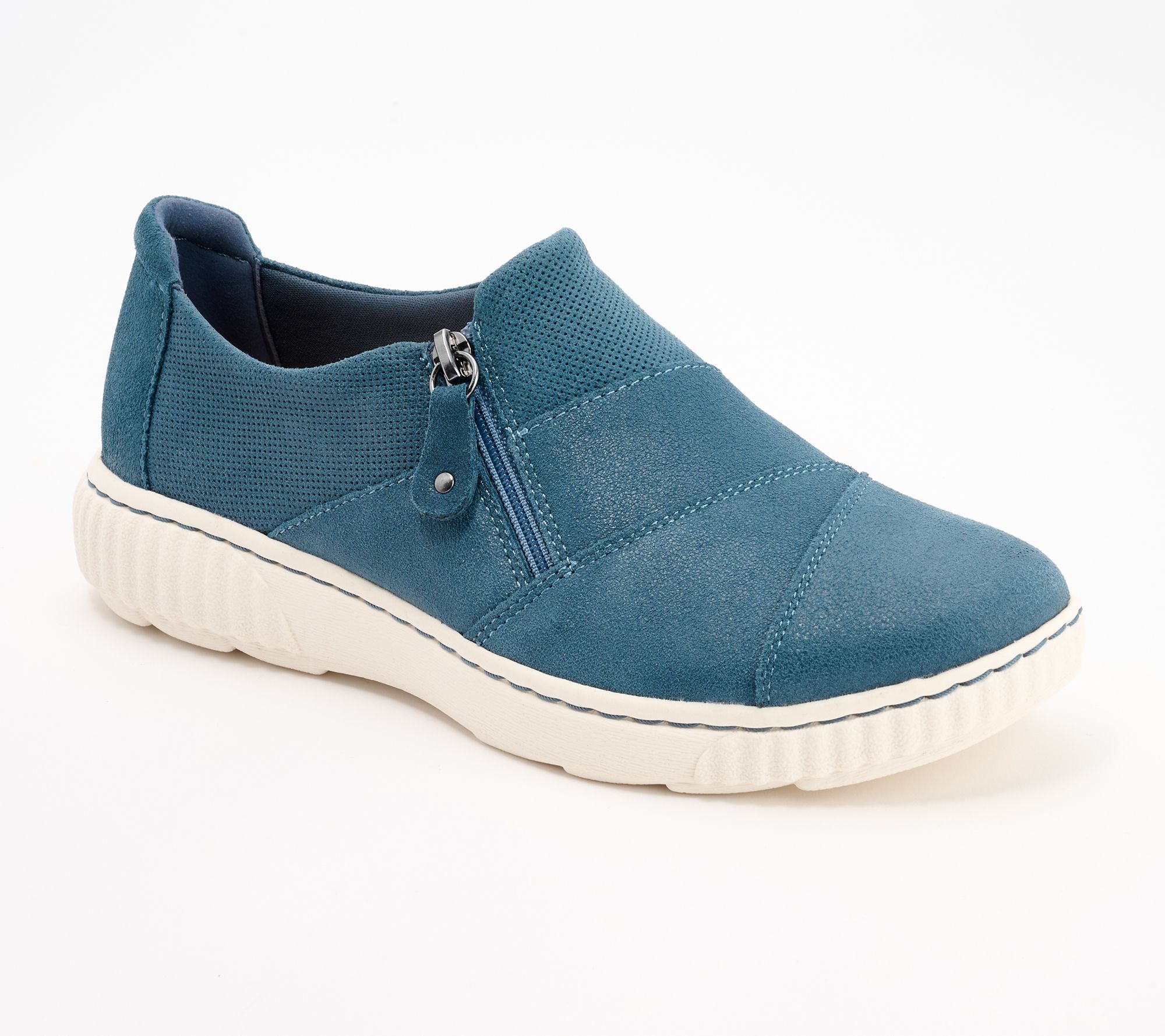 As Is Clarks Collection Leather Slip-On Sneakers-Carol