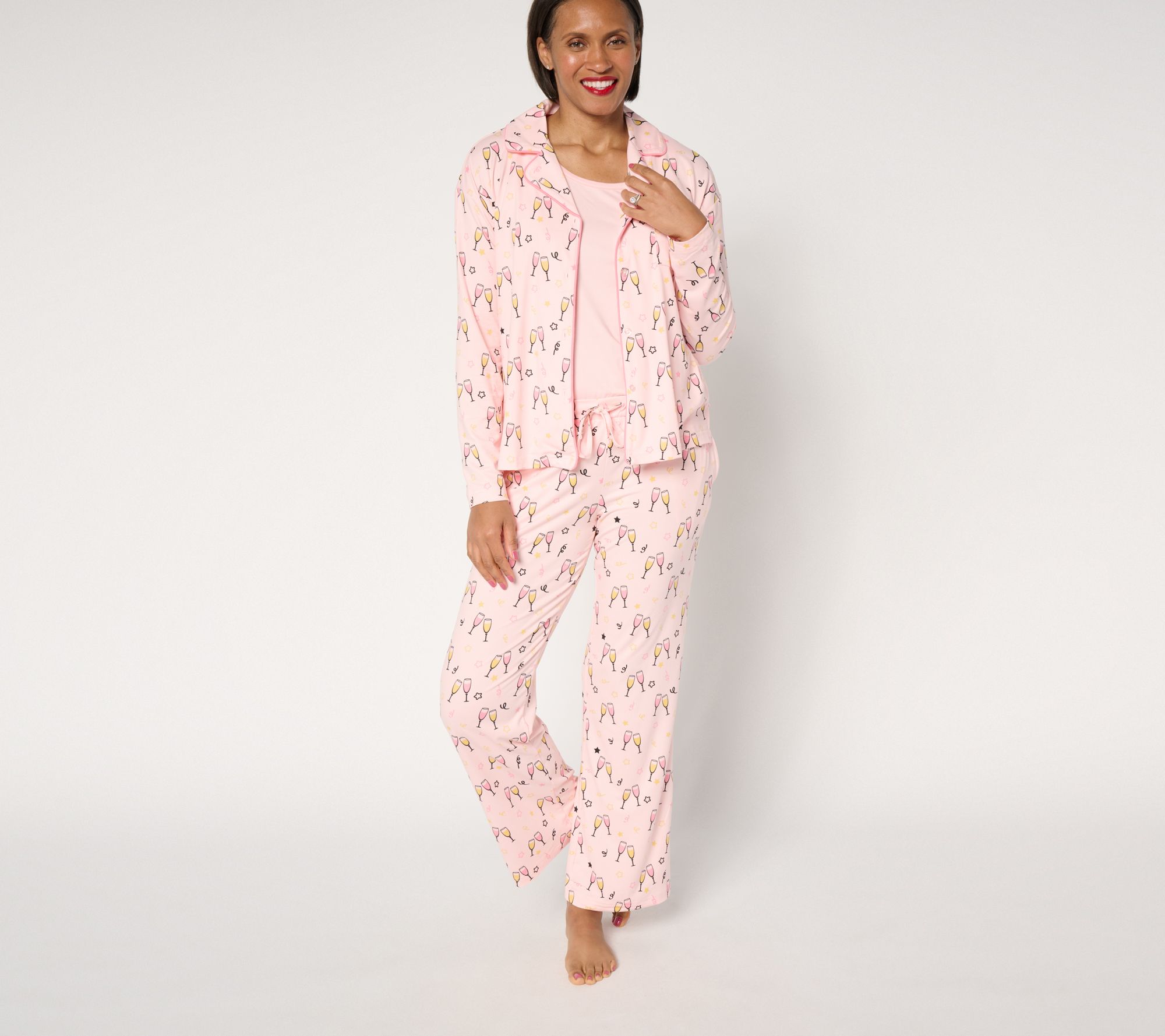 MUK LUKS Regular Dream Cloud Notch Collar Pajama Set