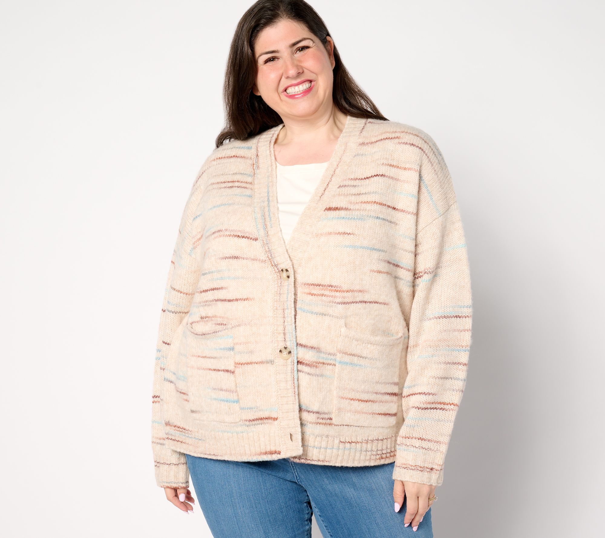 "As Is" Me by Jennie Garth Cara Space Dye Cardigan