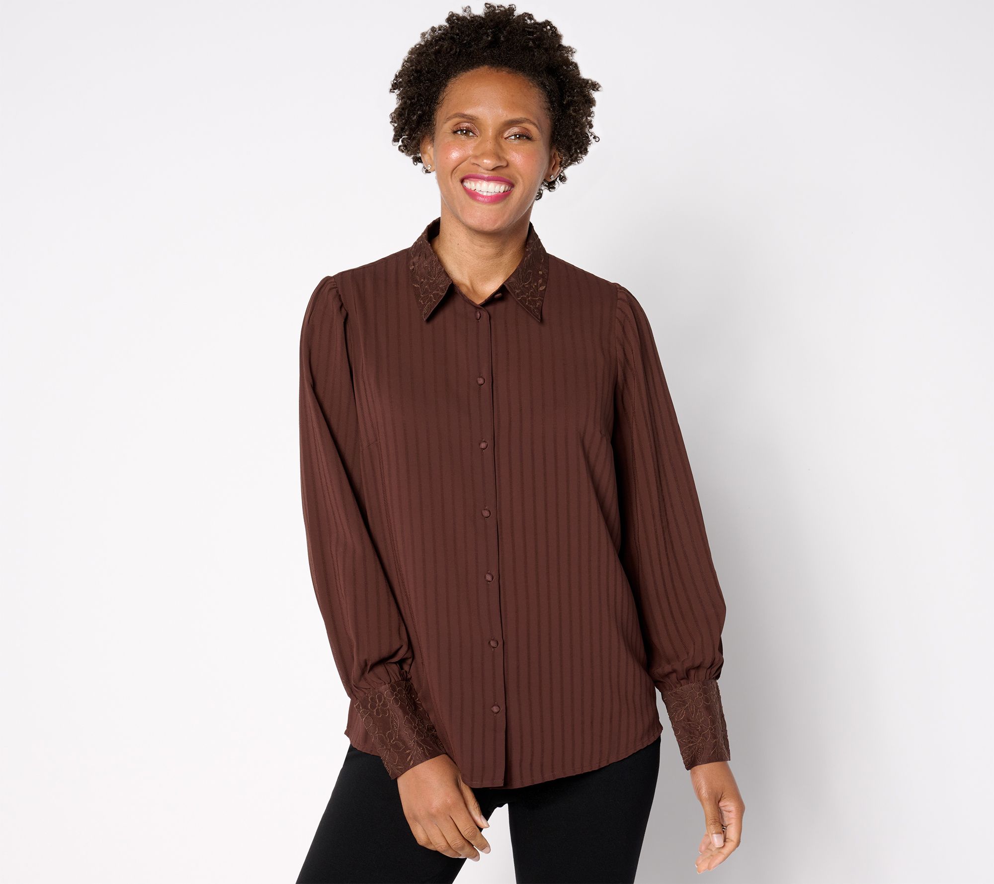 "As Is" BEAUTIFUL by Lawrence Zarian Button Front Blouse