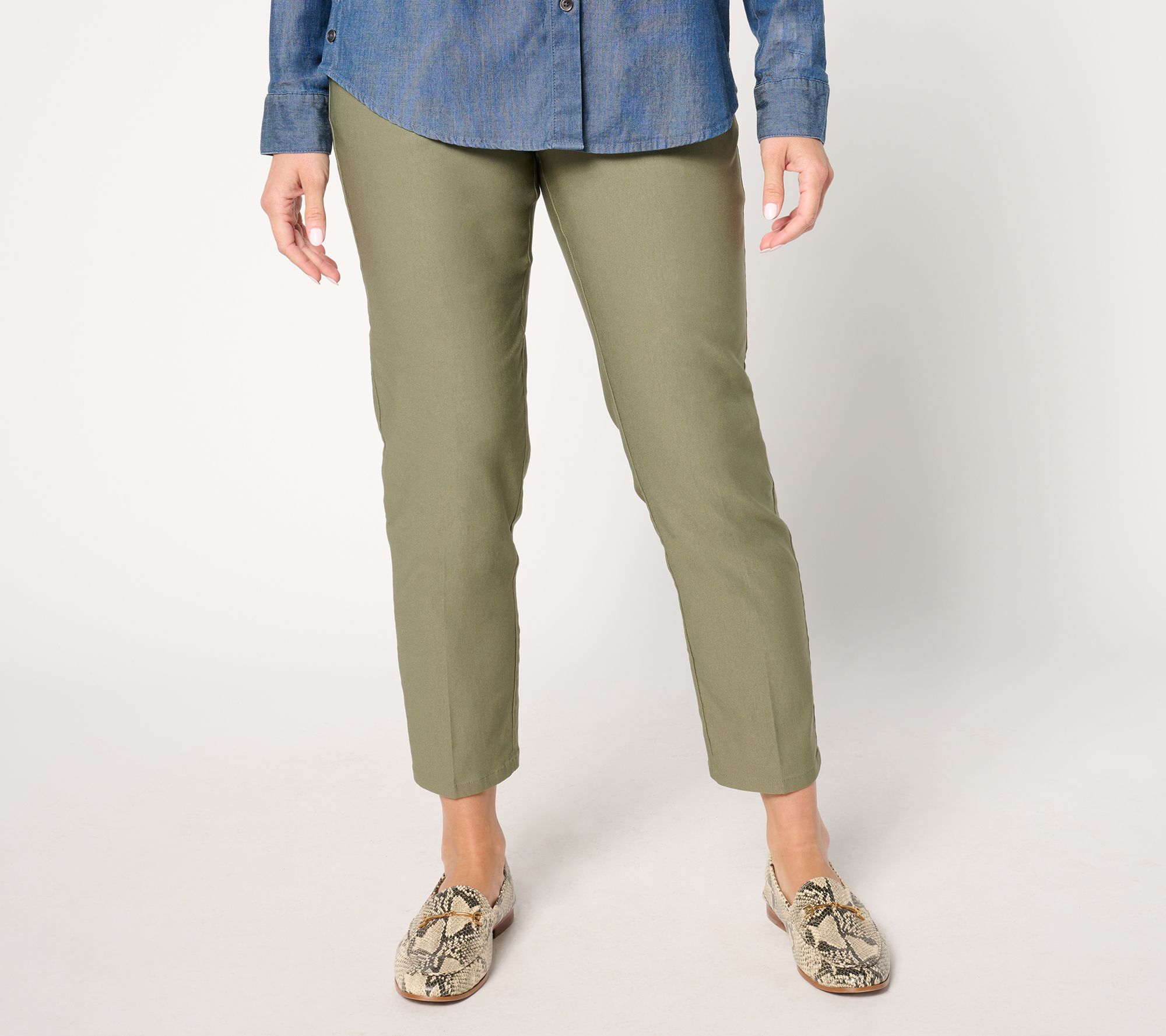 "As Is" Joan Rivers Regular Bengaline Tapered Leg Ankle Pant