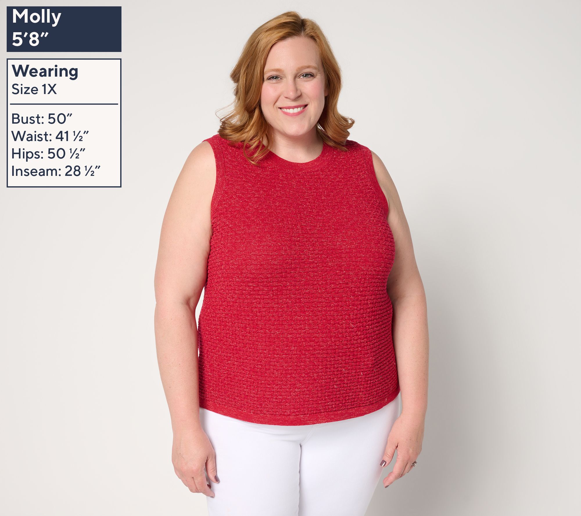 by Stacy London Basket Weave Tank Top with Lurex - QVC.com