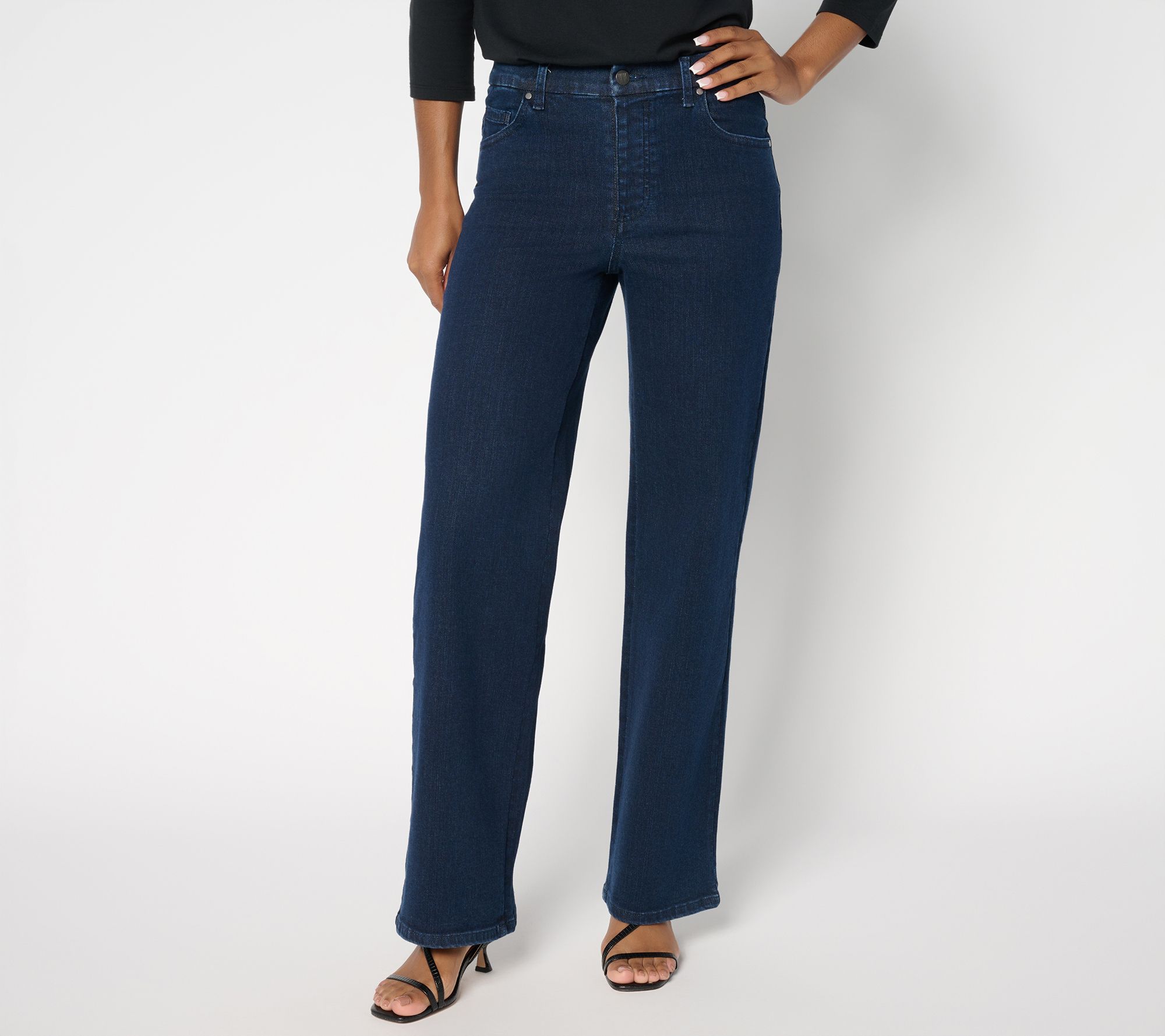 Women with Control Contour Curves Regular Indigo Wide Leg Jeans