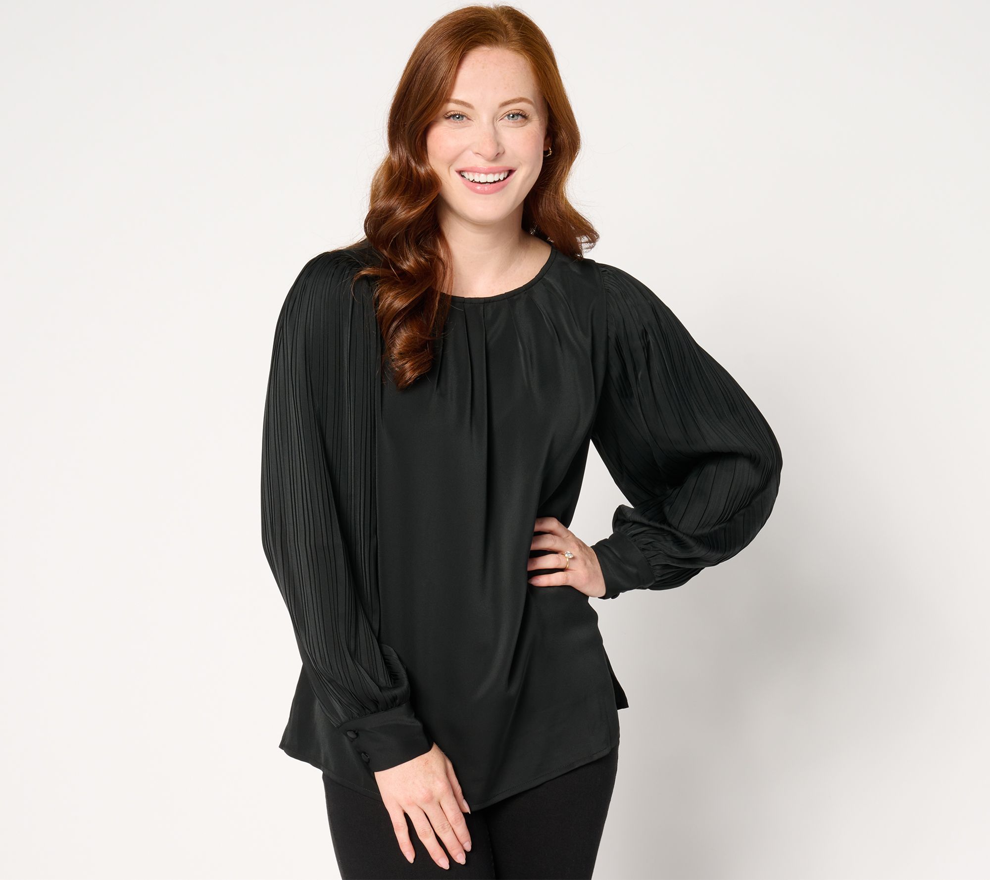 "As Is" Belle by Kim Gravel Romantica Accordian Sleeve Blouse