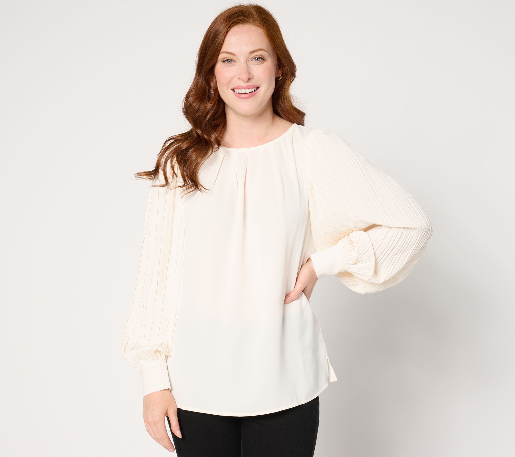 "As Is" Belle by Kim Gravel Romantica Accordian Sleeve Blouse