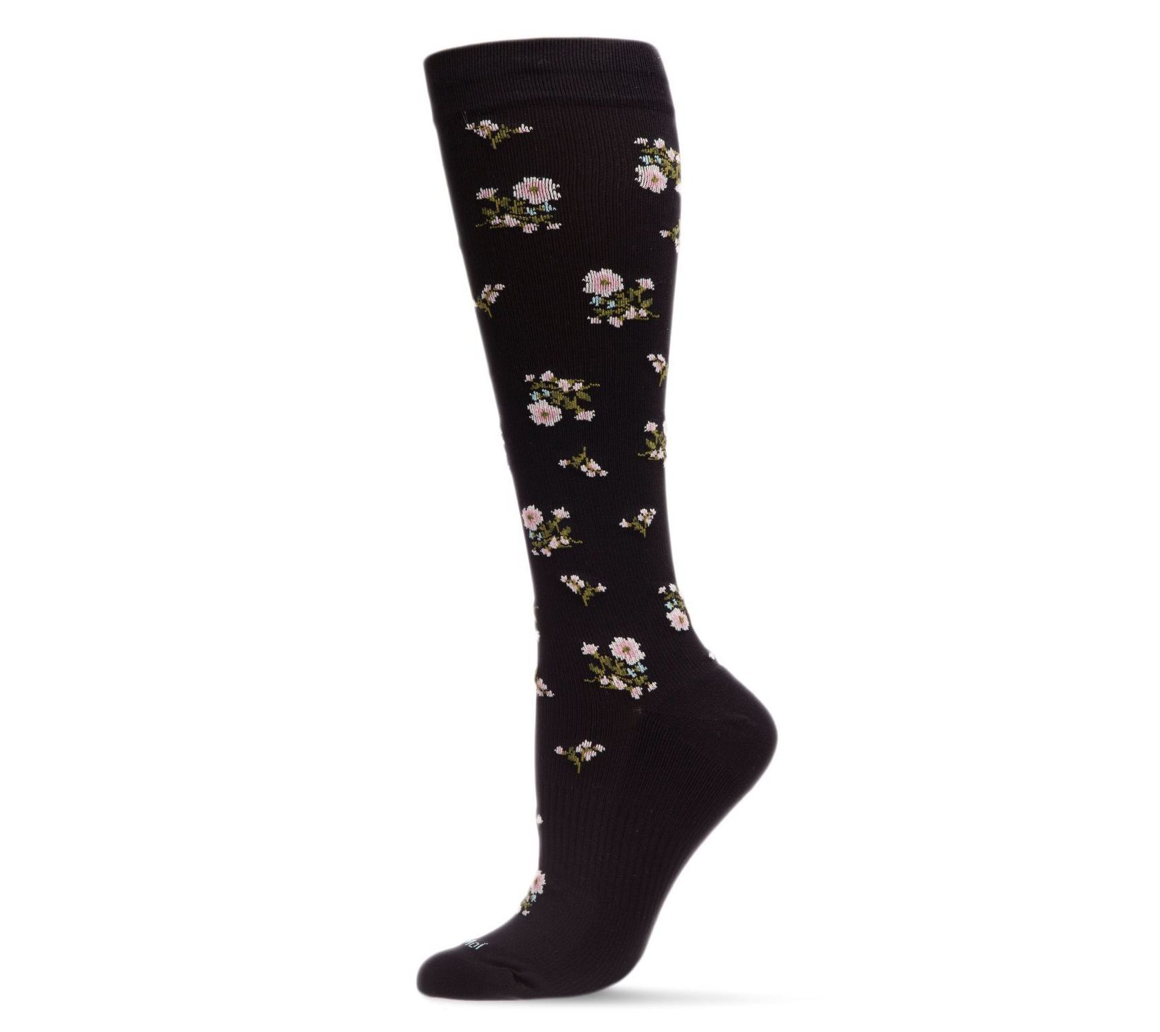 MeMoi Ditsy Floral Nylon Blend Graduated Compression Socks