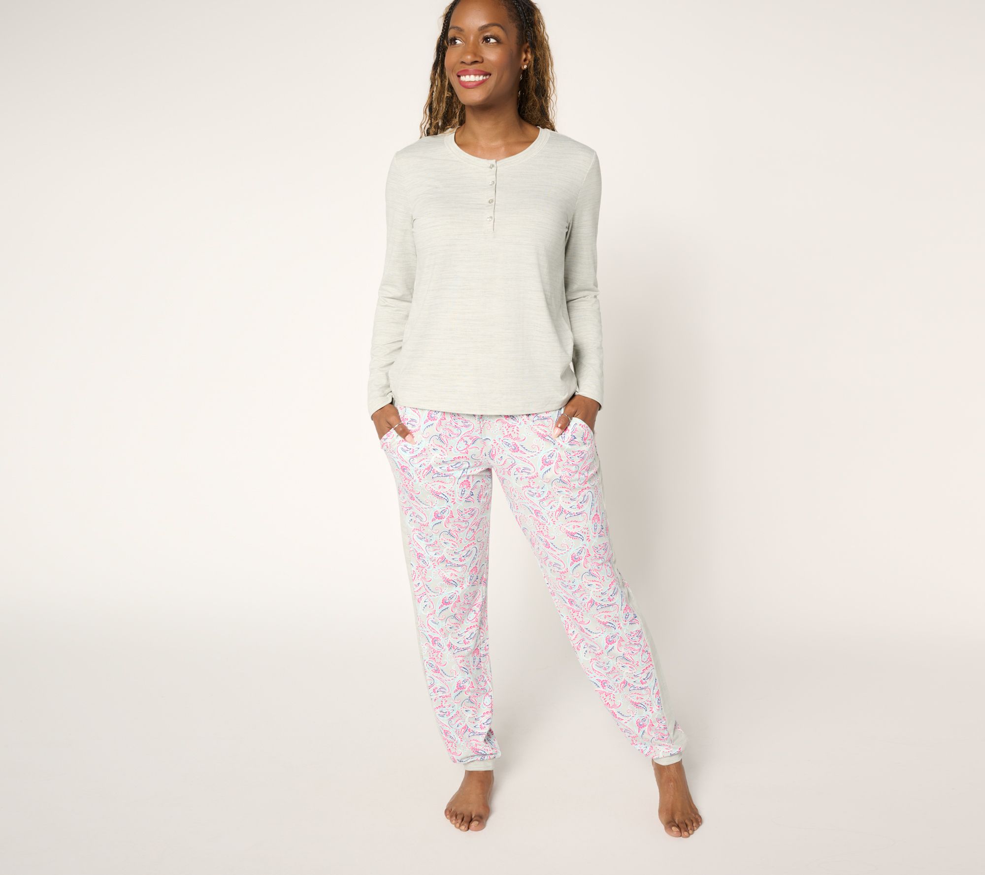 MUK LUKS Dream Cloud Henley & Jogger Pajama Set