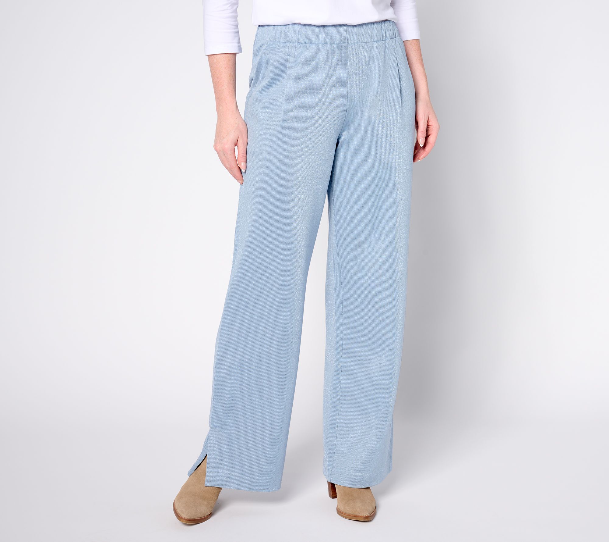 "As Is" Isaac Mizrahi Live! Tall Apres Knit Twill Straight Leg Pants