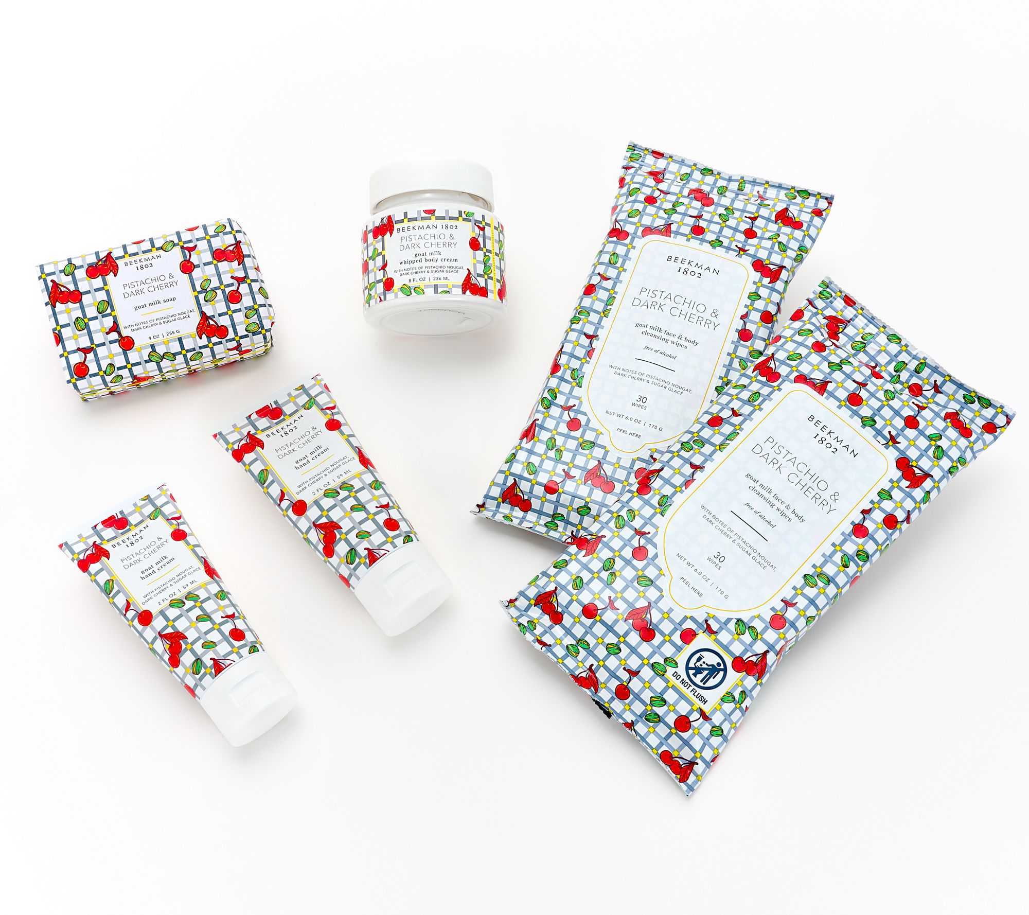 Beekman 1802 6pc Pistachio Dark Cherry Bath & Body Collection