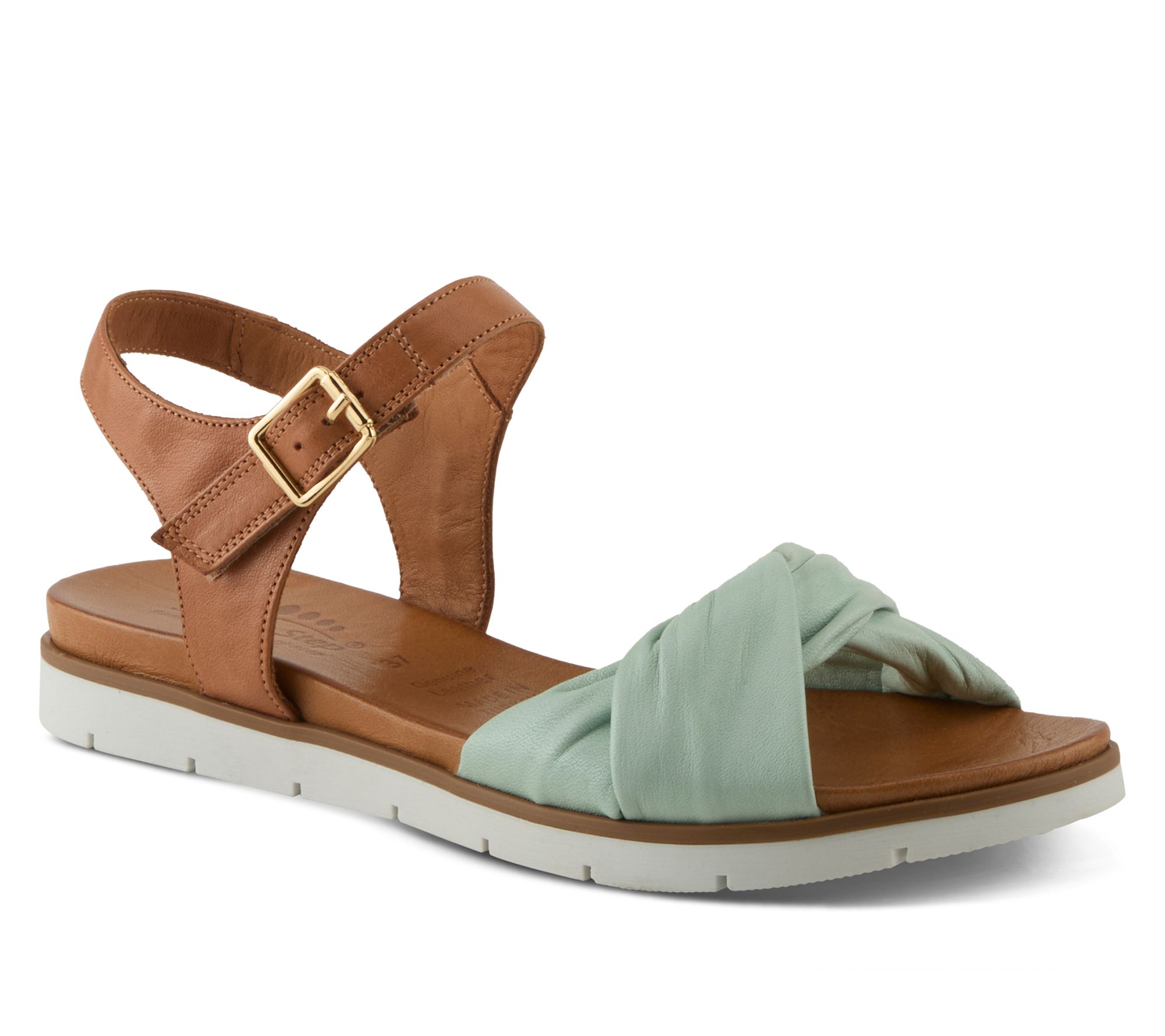 Spring Step Leather Flat Sandals - Nihira