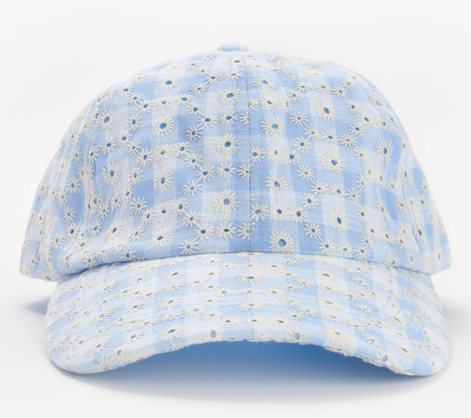 "As Is" Complliments Embroidered Gingham Baseball Hat