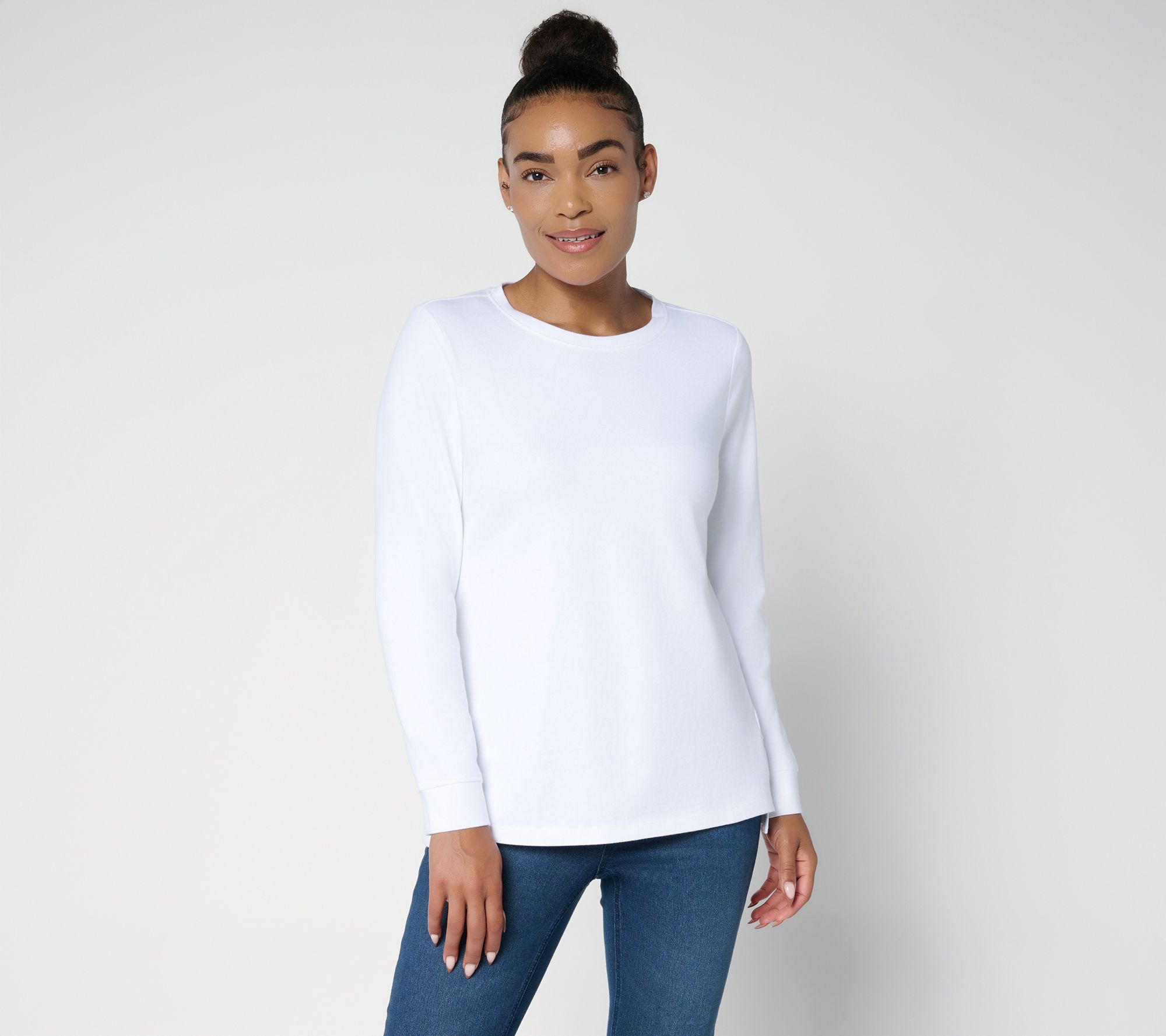 Denim & Co. Essentials Perfect Jersey Crew Neck Top