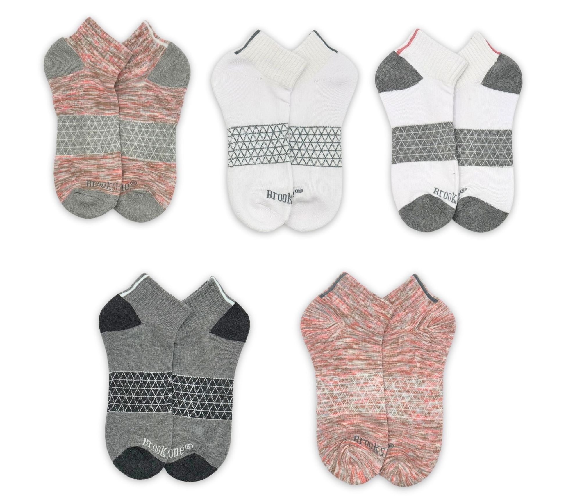 Brookstone Ladies' Set of 5 Quarter Socks w/ Arch Support