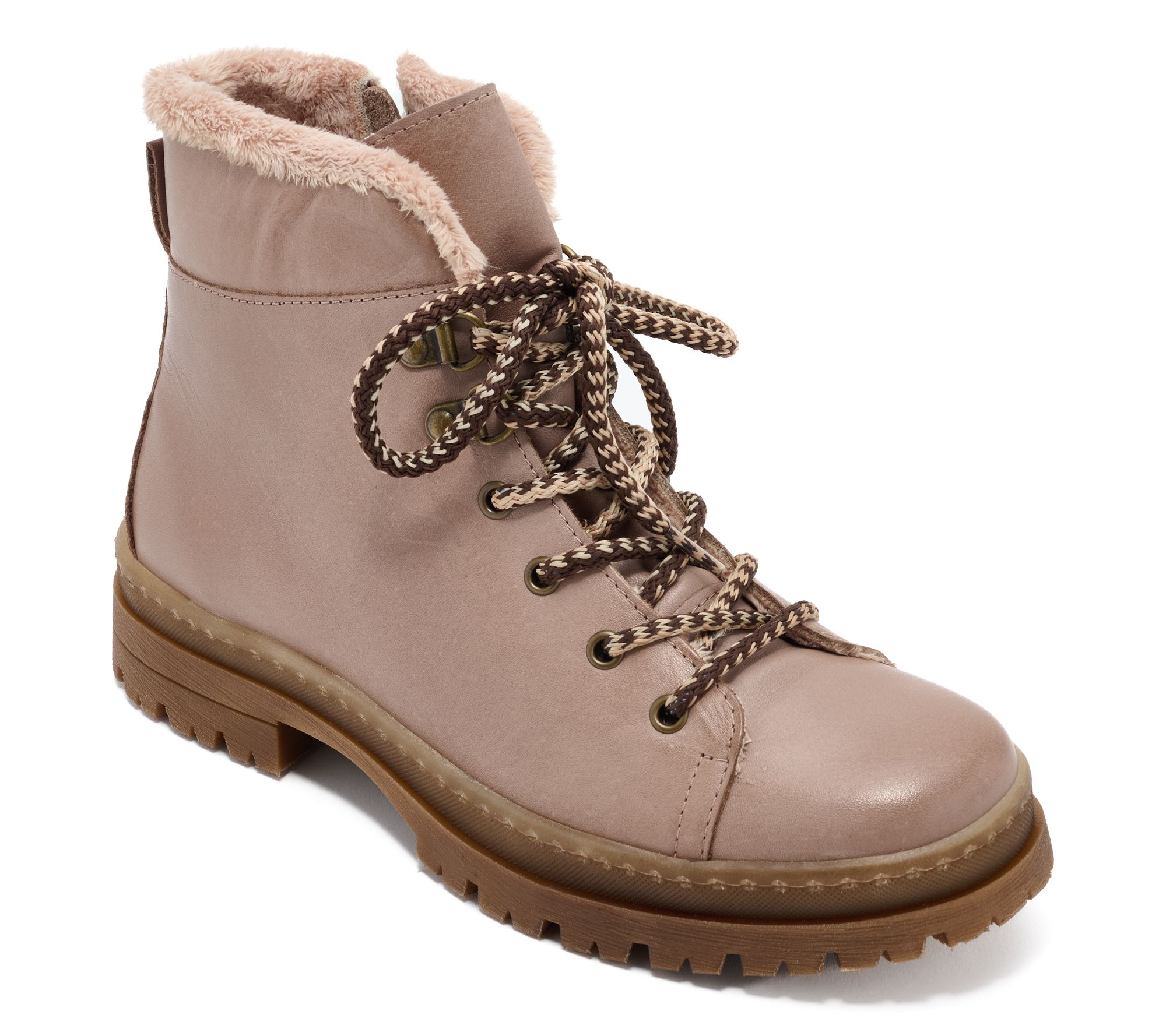  Miz Mooz Leather Cozy Lined Lace-Up Boots - Auburn