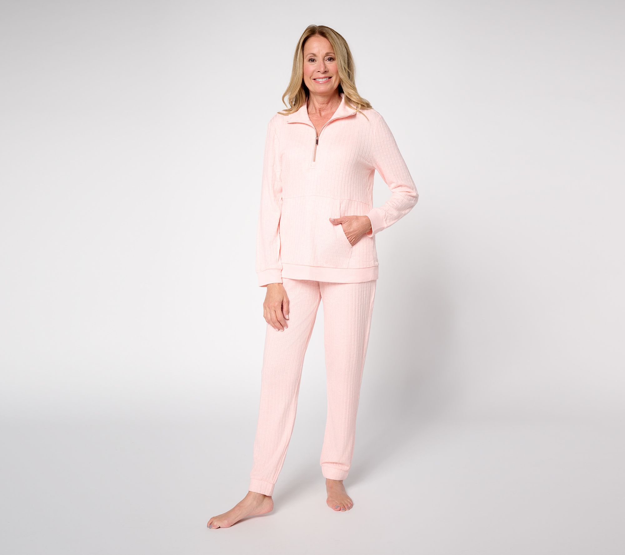 MUK LUKS Sweater Knit Zip-Up Lounge Set