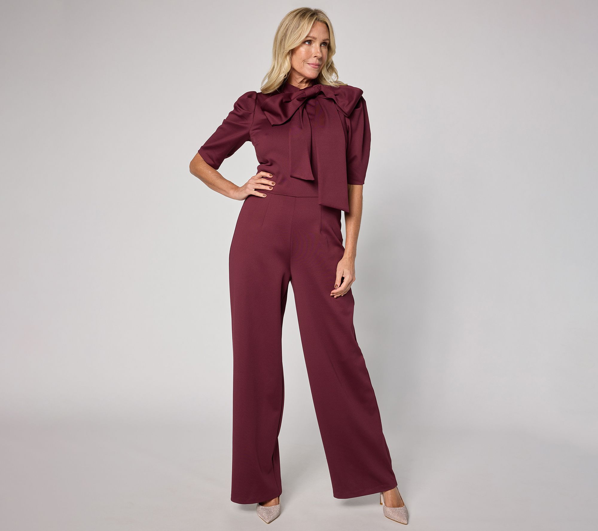Studio Park x Sandra Bennett Regular Bow Detail Jumpsuit