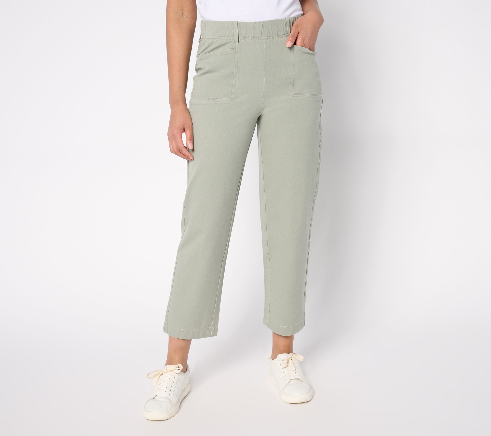 "As Is" AnyBody Tall All-Stretch Twill Straight Leg Ankle Pants