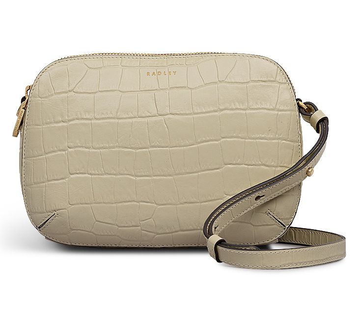 RADLEY デュークスプレイス - ウィーブ Dukes Place Leather Weave Medium Zip Top Grab Bag, Chalk