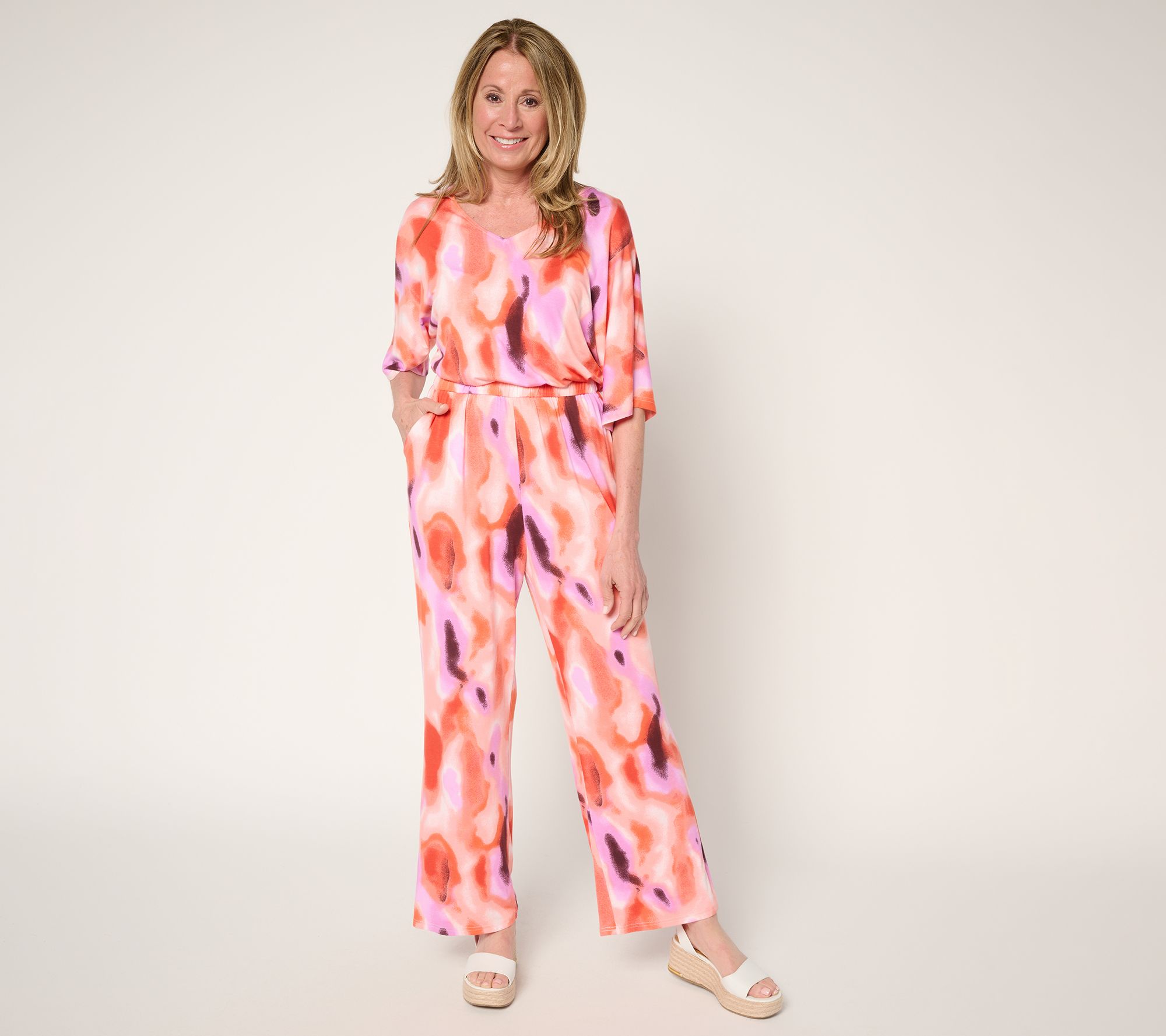 "As Is" Brandis Dress Out Loud Petite Dolman Sleeve Knit Jumpsuit