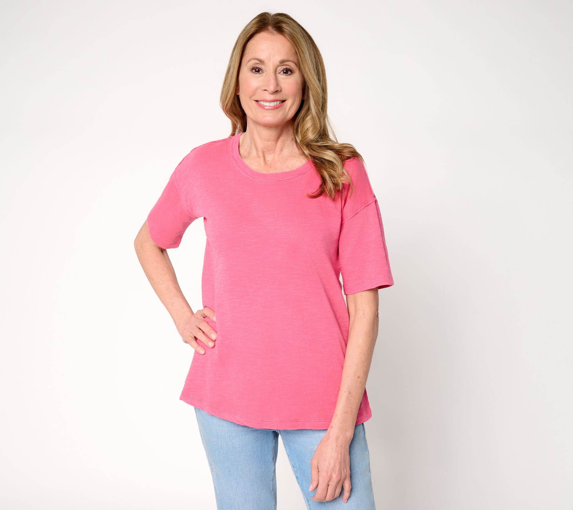 LOGO Principles by Lori Goldstein Short Sleeve Scoop Neck Top