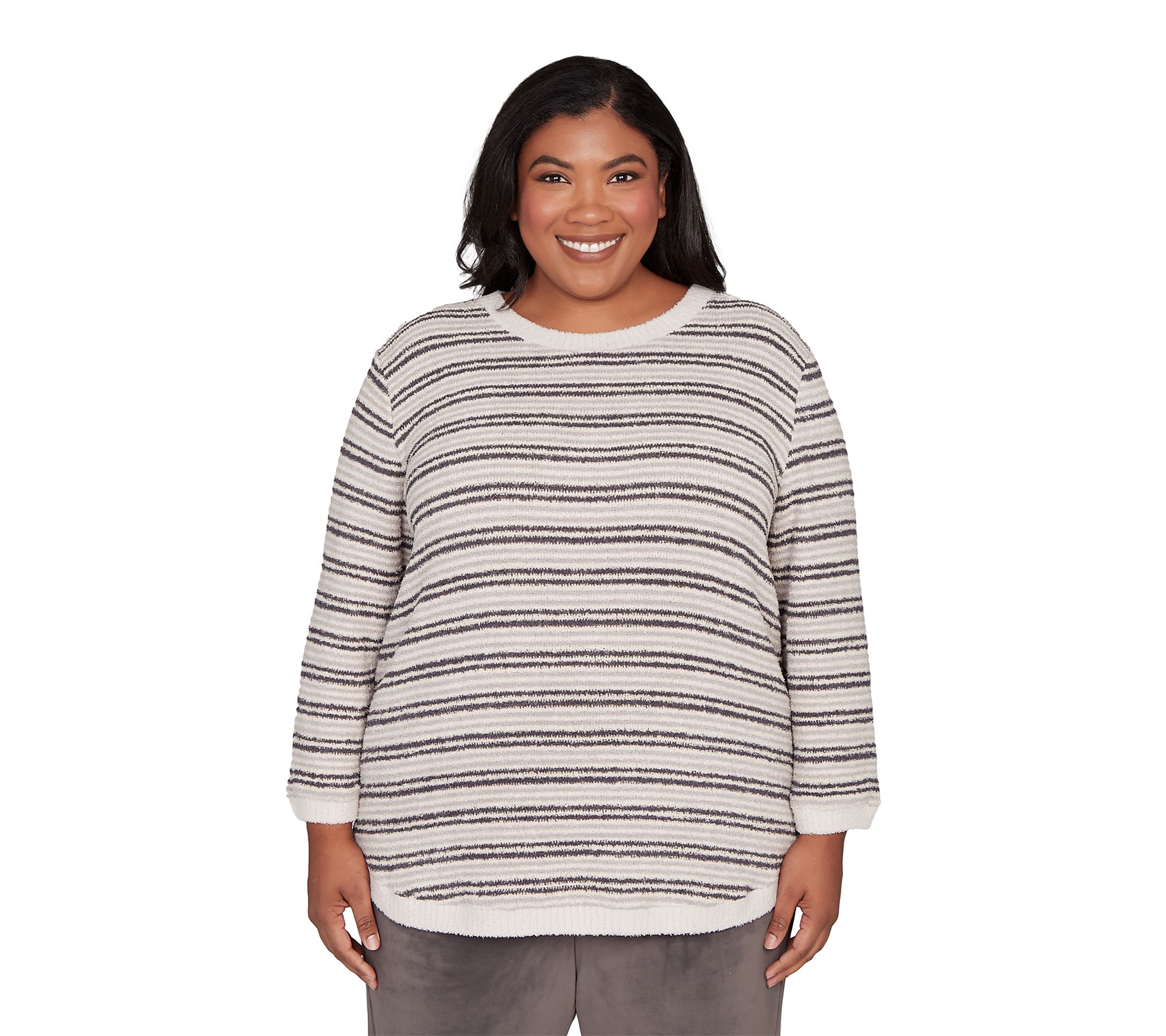 Alfred Dunner Eyelash Striped Knit Top