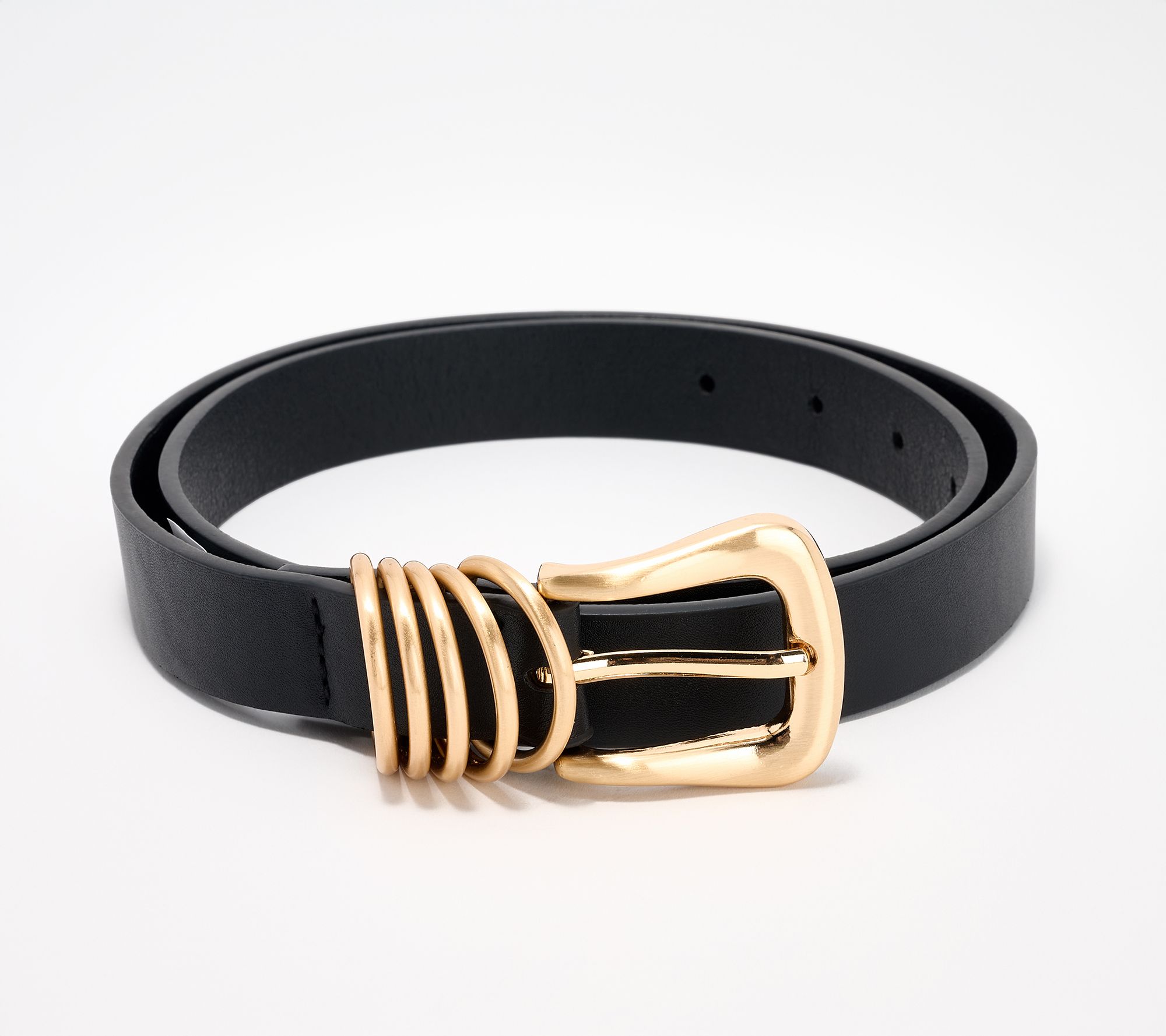 "As Is" Susan Graver Faux Leather Multi Keeper Belt