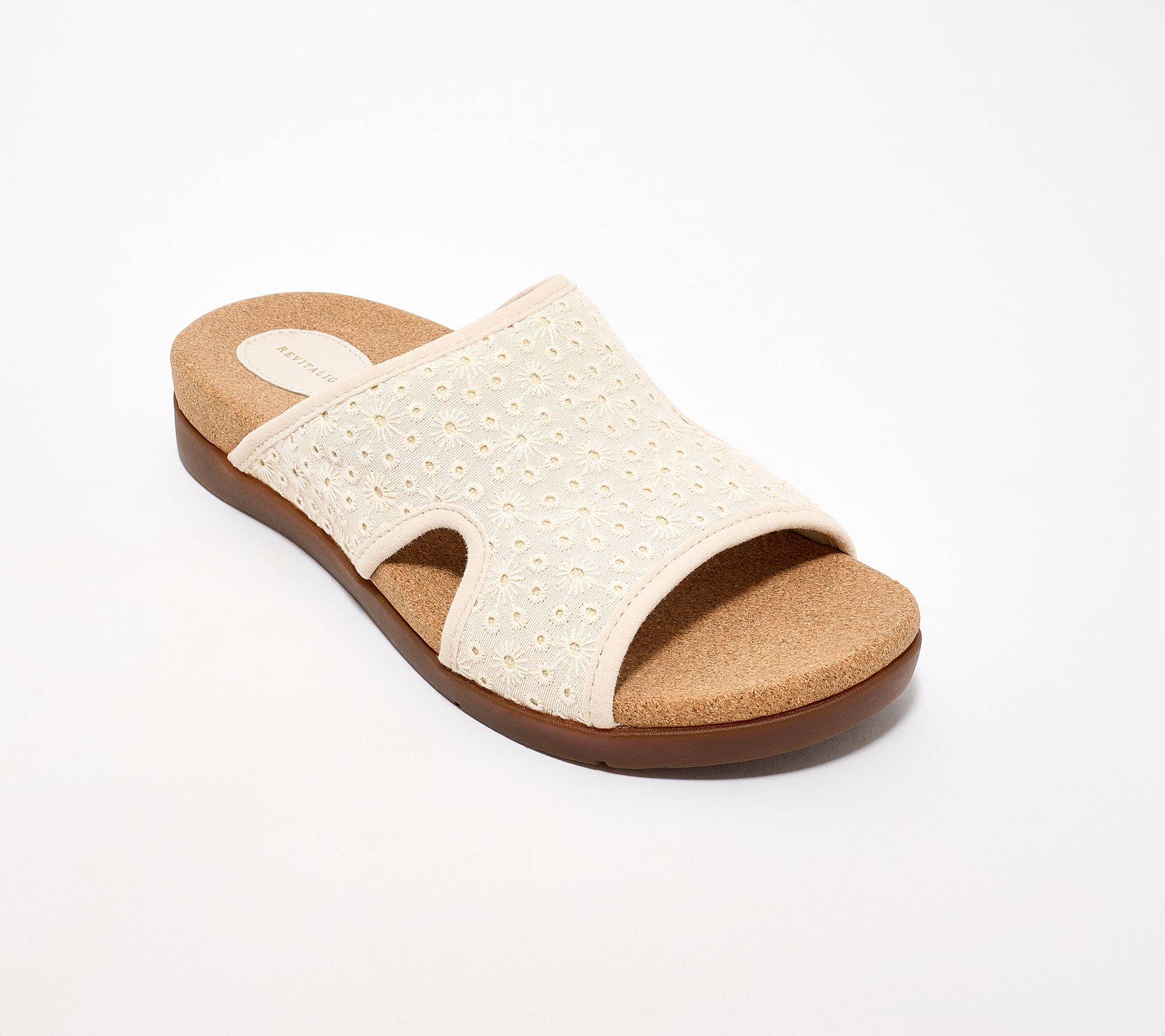 Revitalign Orthotic Washable Eyelet Slide Sandals - Daisy